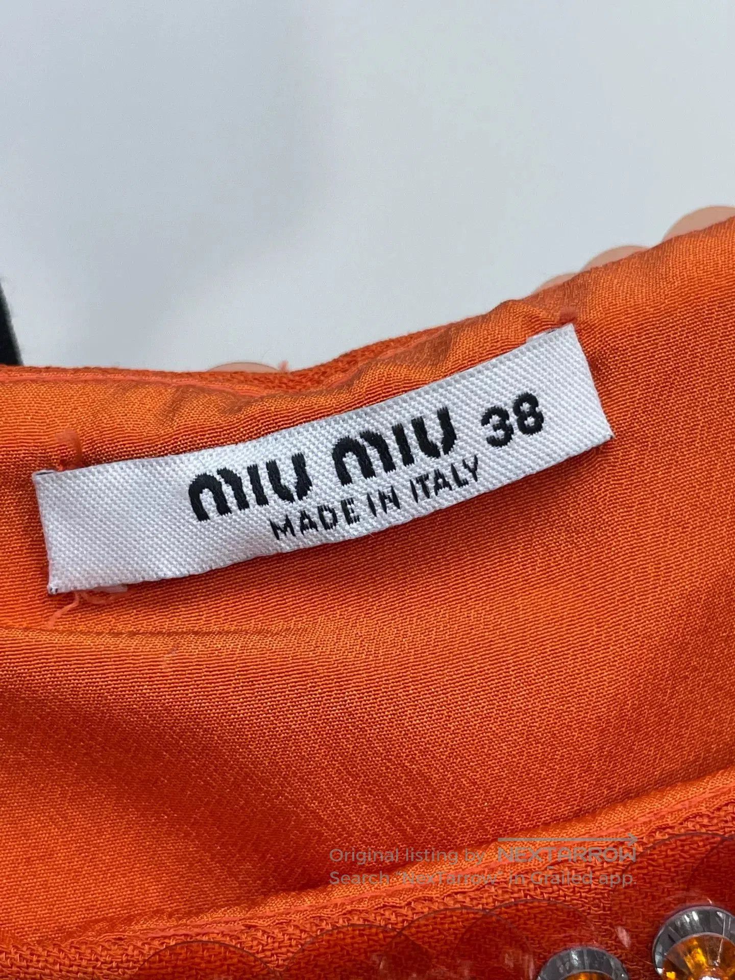 Miu Miu Miu Miu Orange White Beaded Slip Dress. Size S / US 4 / IT 40 - 6 Thumbnail