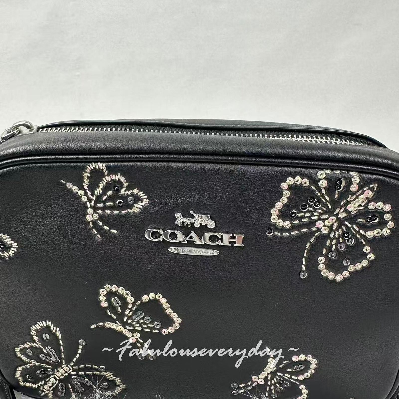Coach COACH Jamie Camera Crossbody Butterfly Print Leather/Black Size ONE SIZE - 5 Thumbnail