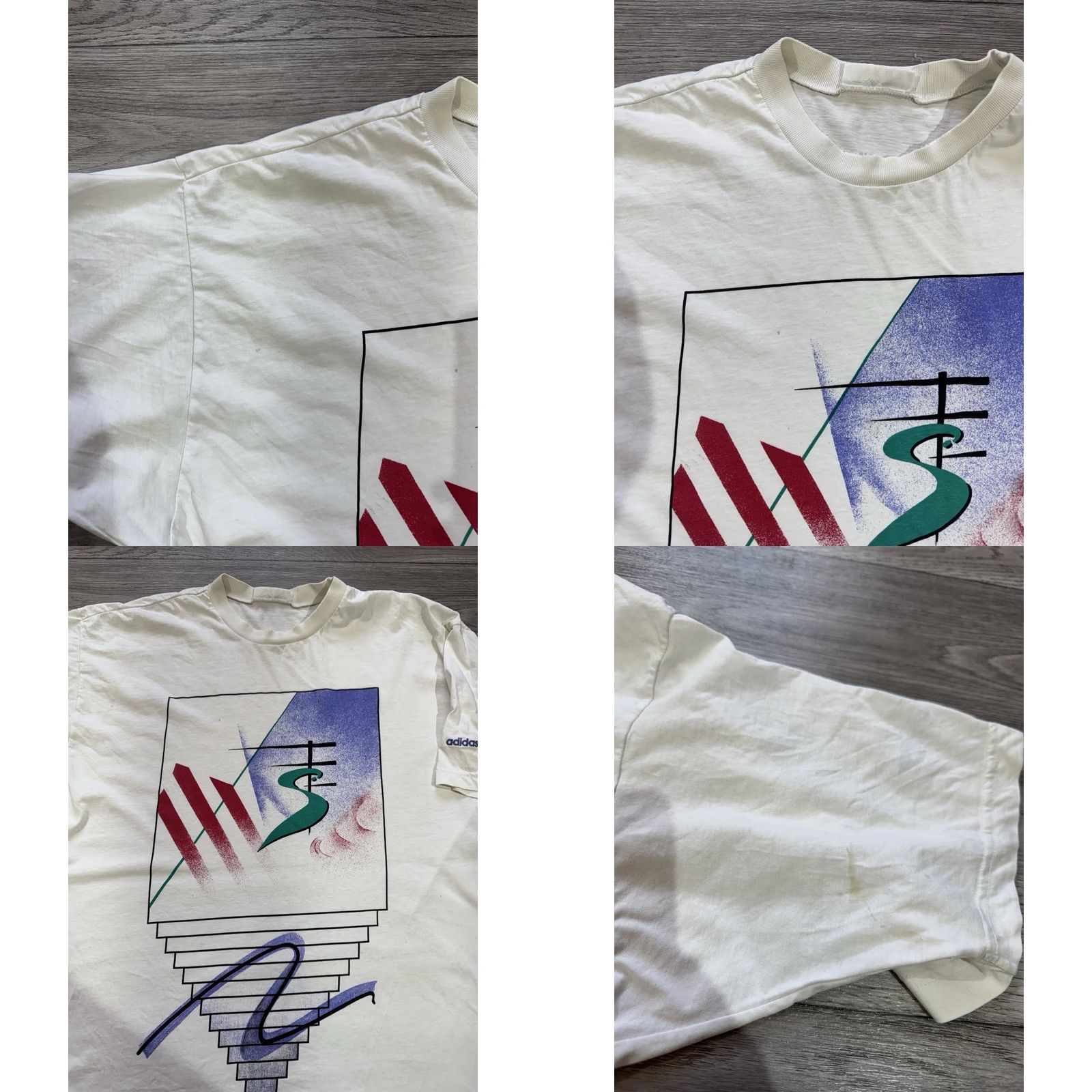 Adidas VINTAGE Stefan Edberg Adidas T-shirt Men 40/42 White 90s Cotton Shirt Mens Size US L / EU 52-54 / 3 - 8 Thumbnail