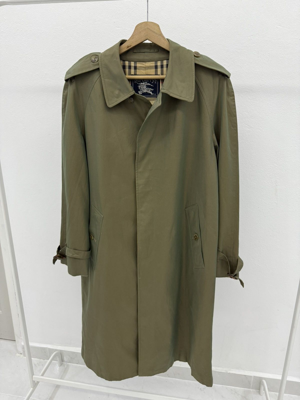 Burberry Prorsum BURBERRYS PRORSUM Trench Coat Nova Checkered Metallic Green Size US M / EU 48-50 / 2 - 2 Thumbnail