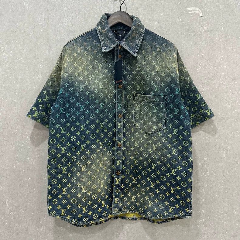 Louis Vuitton Louis Vuitton Gradient color old flower denim short sleeve Size US M / EU 48-50 / 2 - 1 Thumbnail