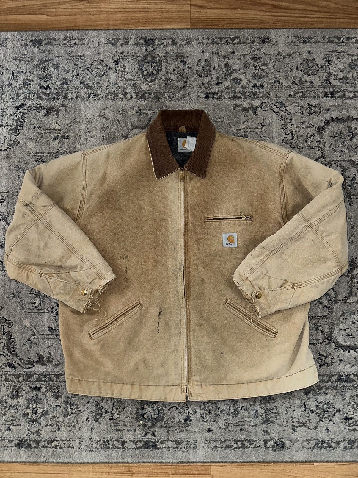 image of Vintage Detroit Carhartt Jacket in Beige, Men's (Size XL)