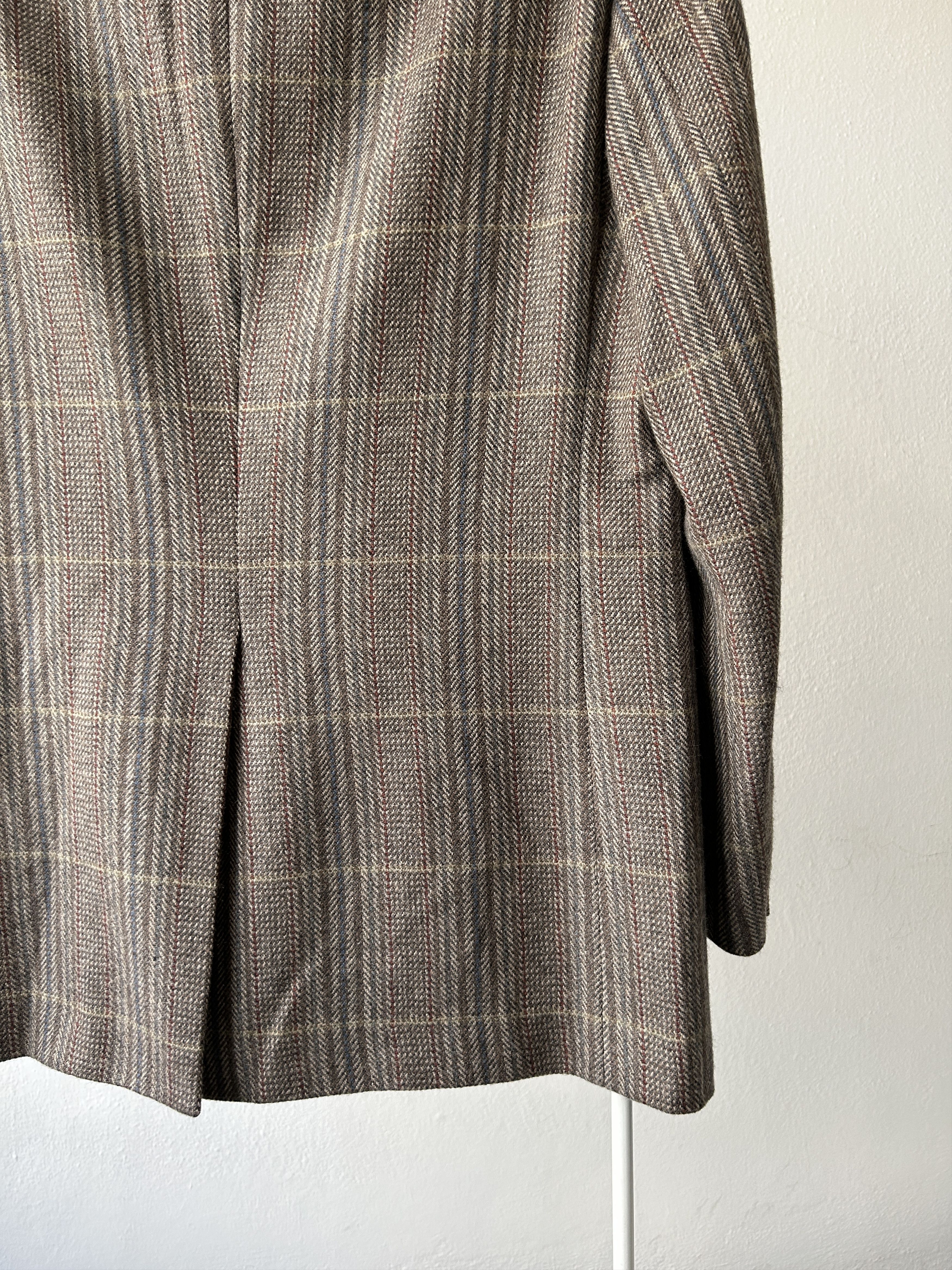 Vintage Vintage handmade checkered cashmere blazer Size 40S - 14 Thumbnail