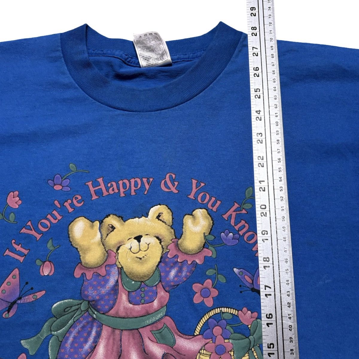 Other Vintage 90s If you happy and you know it teddy bear t shirt Size US XL / EU 56 / 4 - 5 Thumbnail