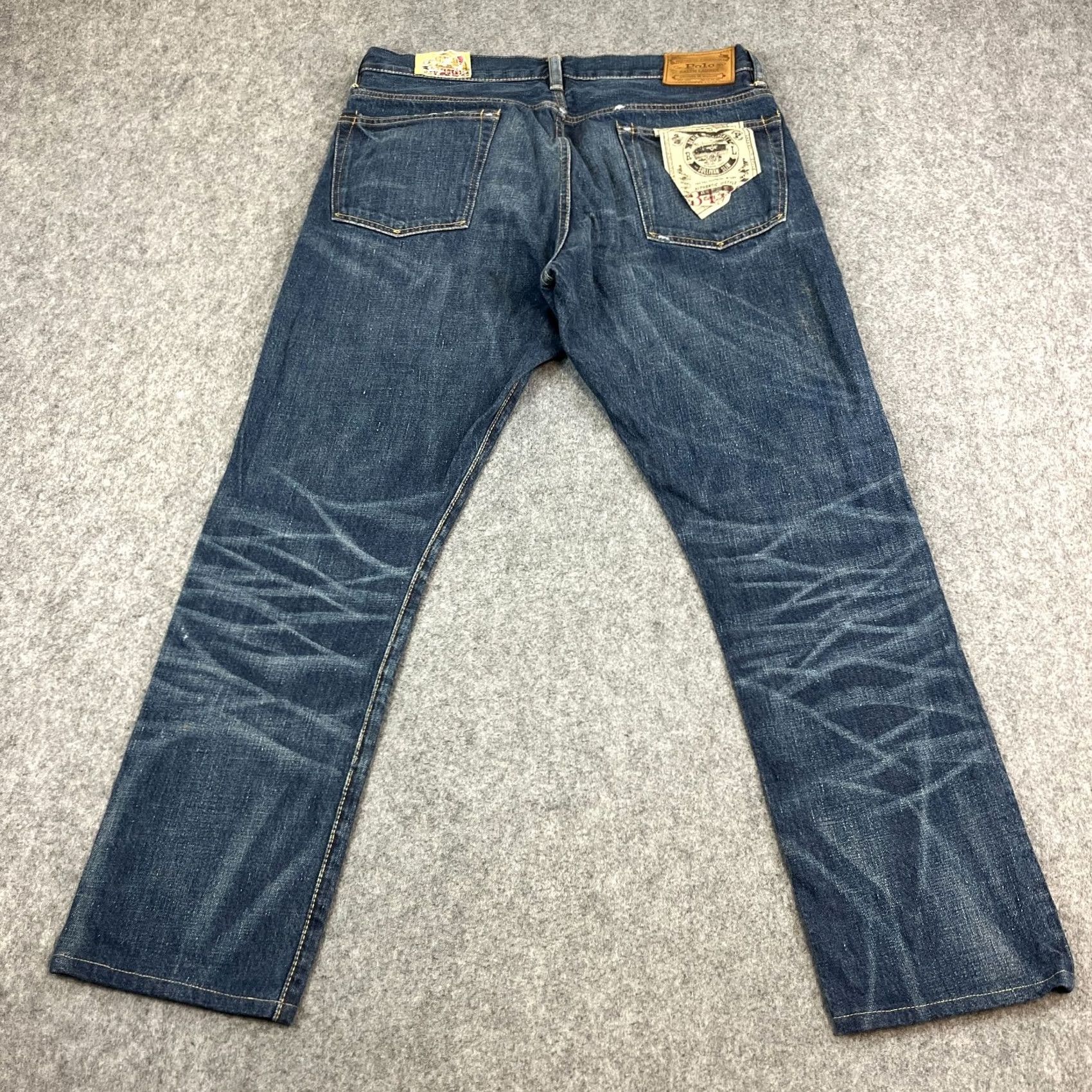 Polo Ralph Lauren Polo Ralph Lauren Jeans Tapered 34 30 Dark Wash Blue Whiskering Honeycomb Men Jeans Size US S / EU 44-46 / 1 - 2 Thumbnail