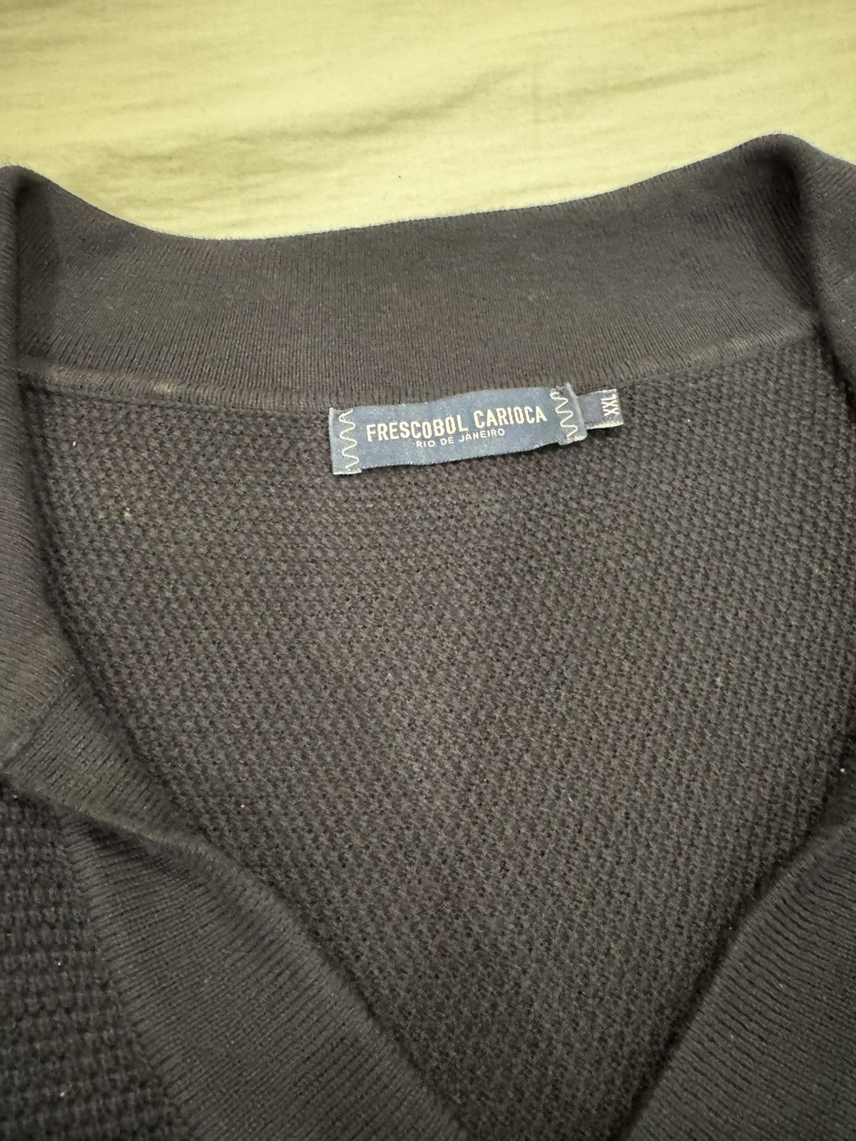 Frescobol Carioca Frescobol Carioca Textured Knit Open Collar Polo Size US XXL / EU 58 / 5 - 2 Thumbnail
