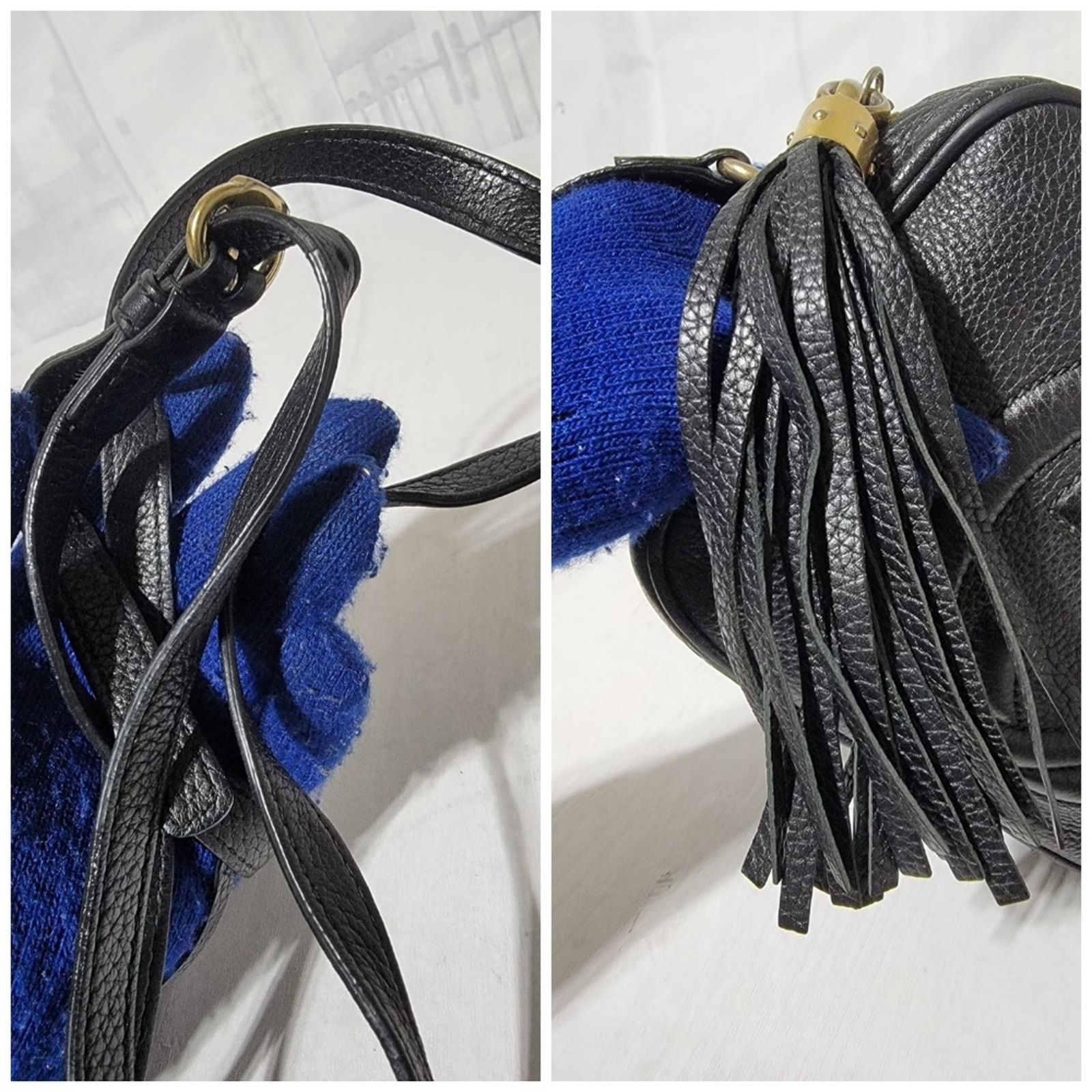 Gucci Authentic GUCCI Pebbled Calfskin Small Soho Disco Bag Black Size ONE SIZE - 11 Thumbnail