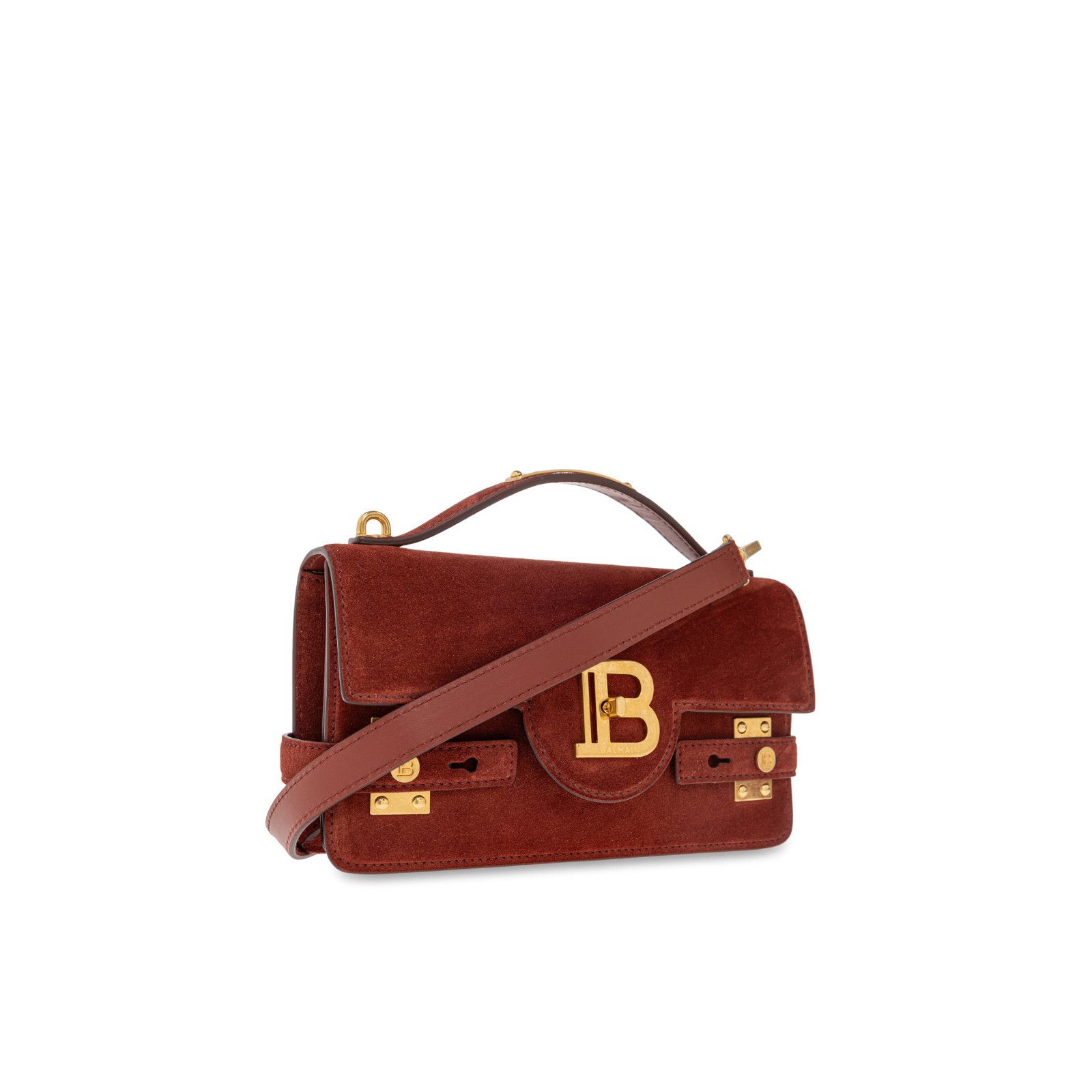 Balmain BALMAIN B-Buzz 24 Red Suede Shoulder Bag New & Authentic Size ONE SIZE - 3 Thumbnail