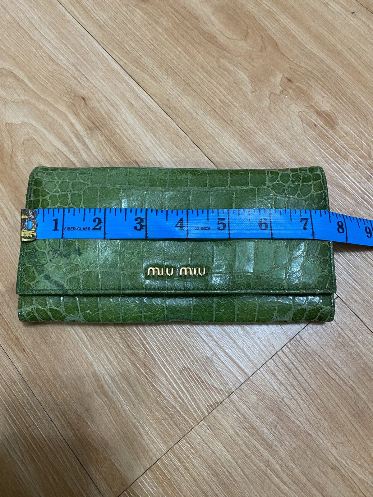Miu Miu Miu miu crocodile green leather long wallet rare colour Size ONE SIZE - 11 Thumbnail