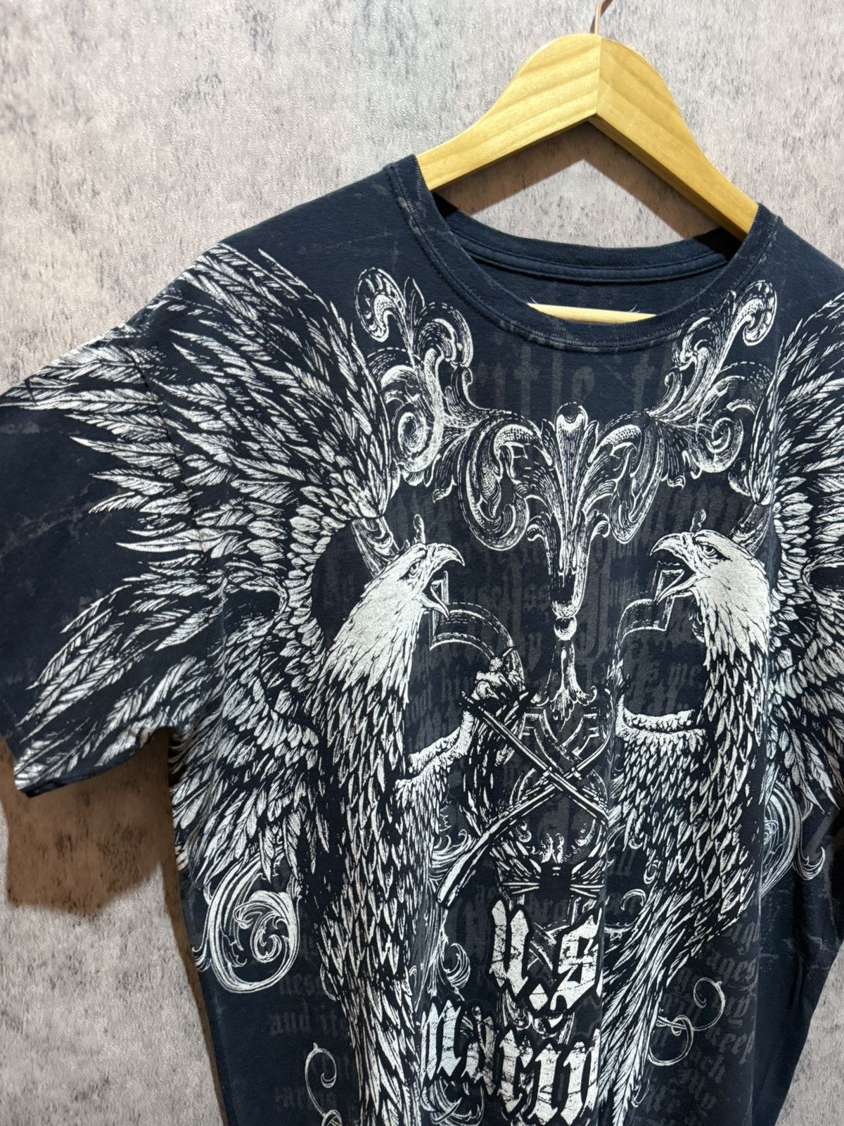 Affliction Y2k Apprime Double Eagle Gothic Insane AOP Tshirt Size US L / EU 52-54 / 3 - 4 Thumbnail