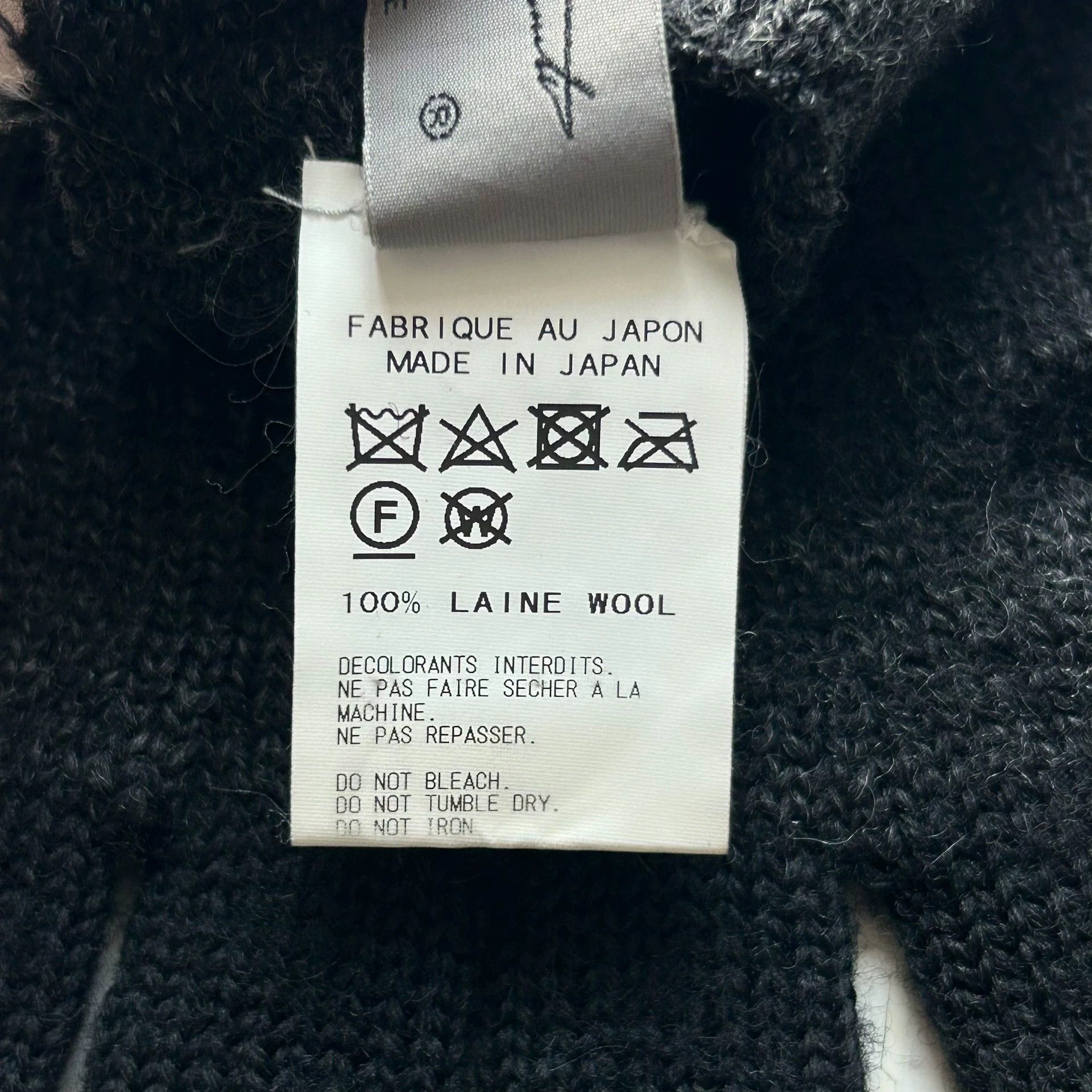 Yohji Yamamoto Yohji Yamamoto 17AW Wool Logo Gloves Black Grey Size ONE SIZE - 5 Thumbnail