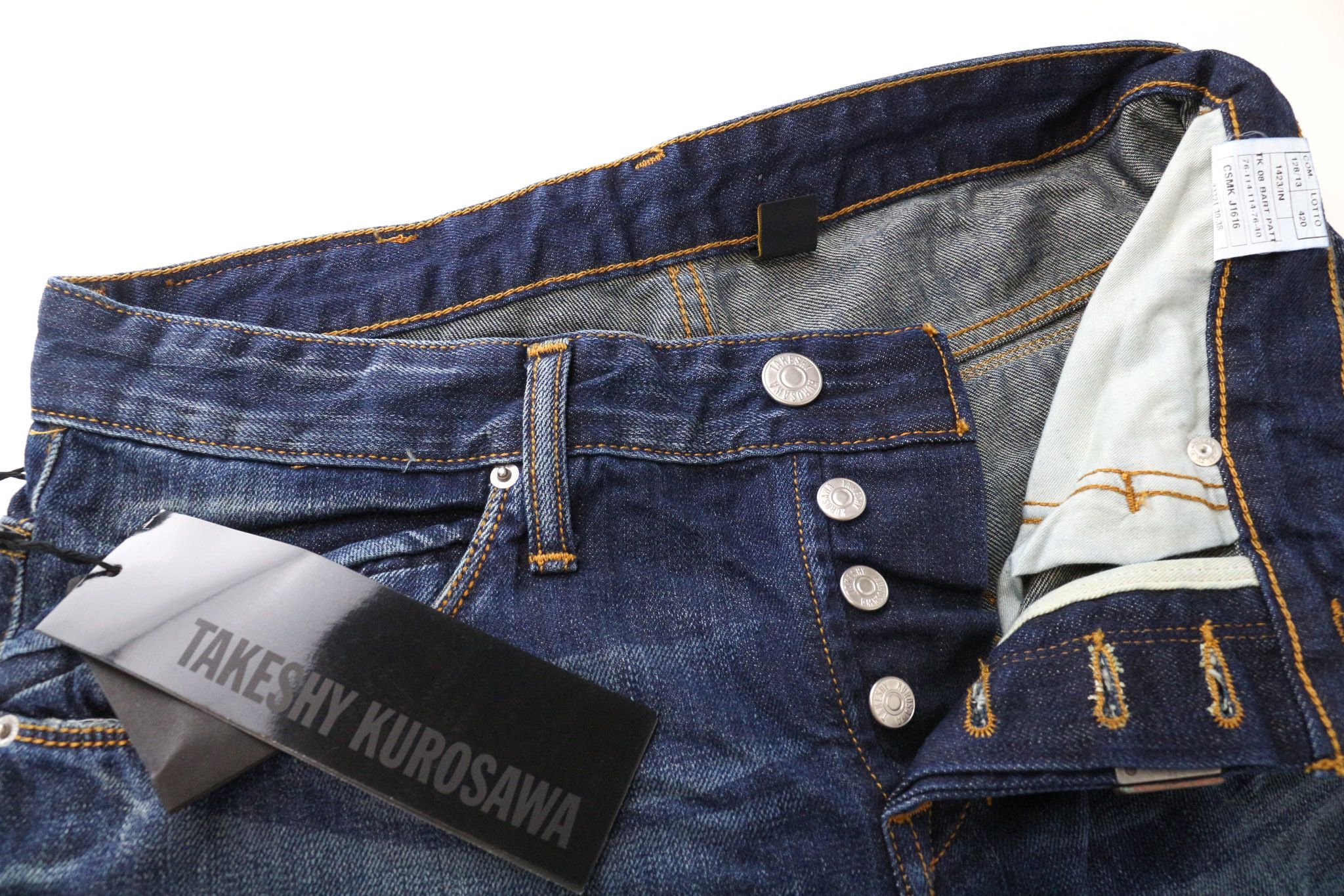 Takeshy Kurosawa W32 Slim Blue Cotton Distressed Jeans 76210 Size US 32 / EU 48 - 3 Thumbnail