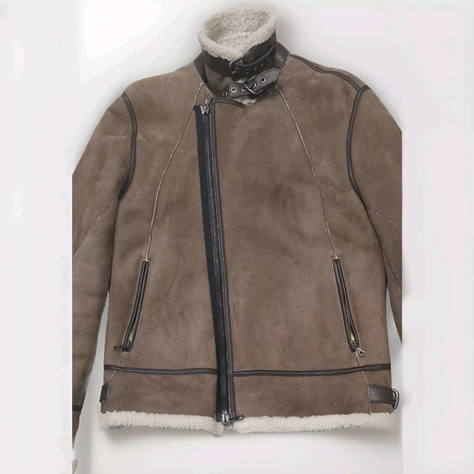 Rag & Bone Rag & Bone Vintage Shearling Lamb Suede Bomber Sz 40 $2295 Size US XXS / EU 40 - 5 Thumbnail