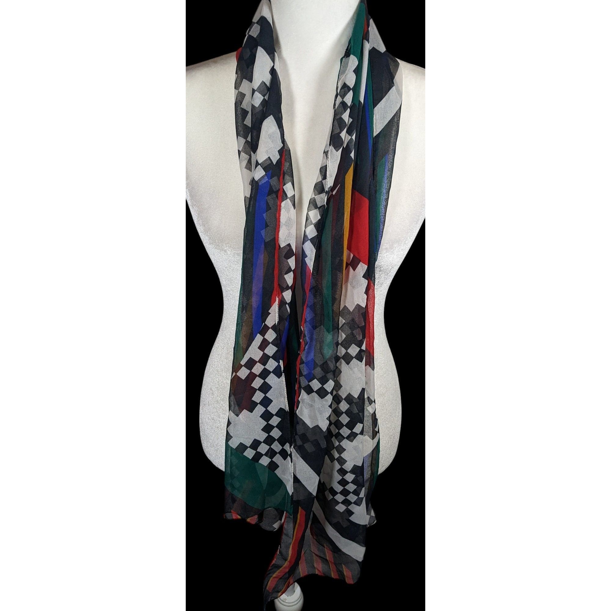 Other Vintage The Limited Rainbow Geometric Lightweight Scarf Size ONE SIZE - 4 Thumbnail