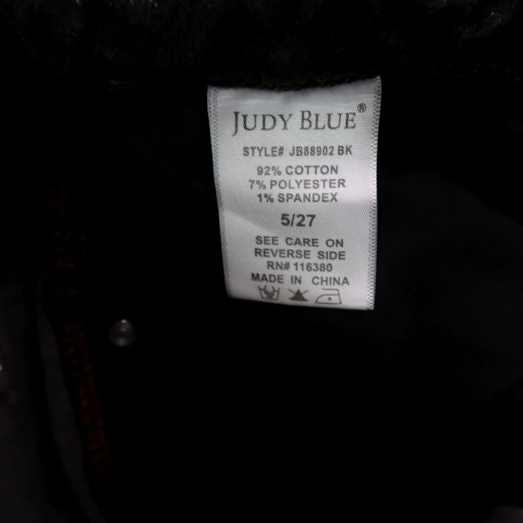 Vintage Judy Blue Slim Jeans Women's 5/27 Black Stretch Denim High Rise Skinny 5-Pocket Gold Button Zip Denim 28x28 Jeans Mens? Size 27" / US 4 / IT 40 - 4 Thumbnail