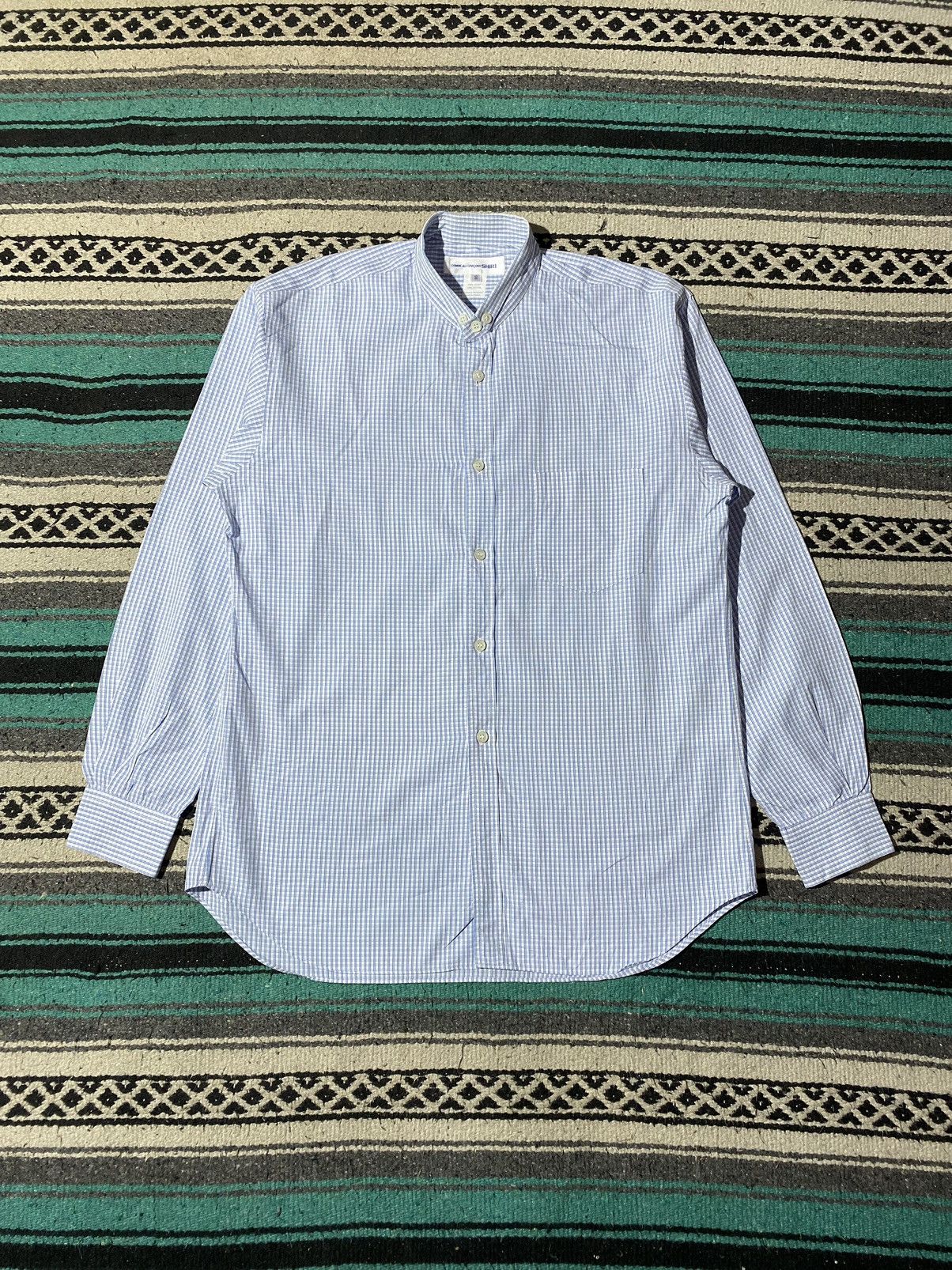 Comme des Garcons Homme Comme des Garcons Shirt Blue Gingham Button Down Shirt Size US S / EU 44-46 / 1 - 1 Thumbnail