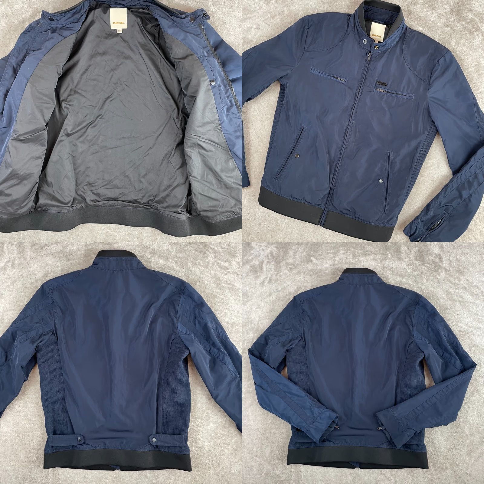 Diesel Diesel Jacket Men XL Navy Blue Full Zip Pockets Bomber Long Sleeve Designer Size US XL / EU 56 / 4 - 8 Thumbnail