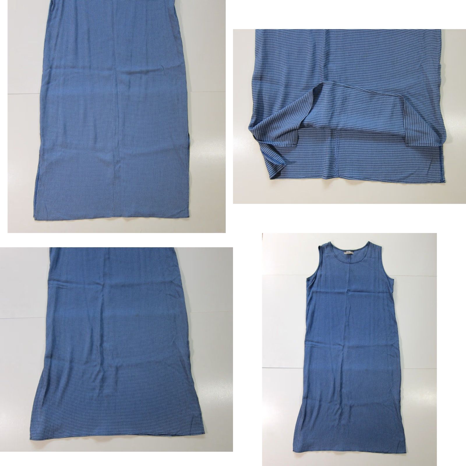 Vintage VINTAGE Notations Clothing Co. Rayon Blue Plaid Sleeveless Long Maxi Dress XL Size XL / US 12-14 / IT 48-50 - 8 Thumbnail