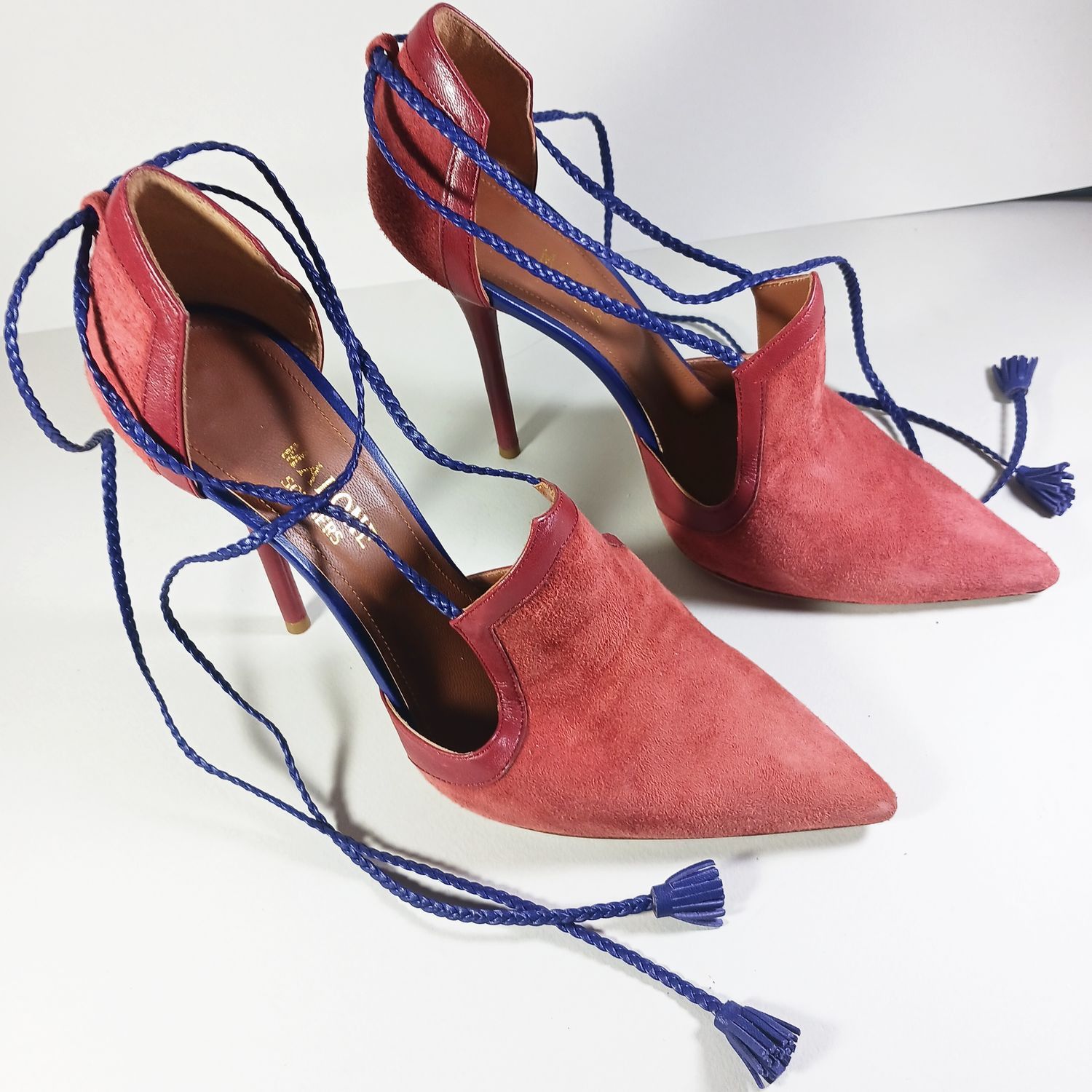 Malone Souliers Malone Souliers Haji Lace-Up Leather Trimmed Suede Pumps Size US 9 / IT 39 - 6 Thumbnail