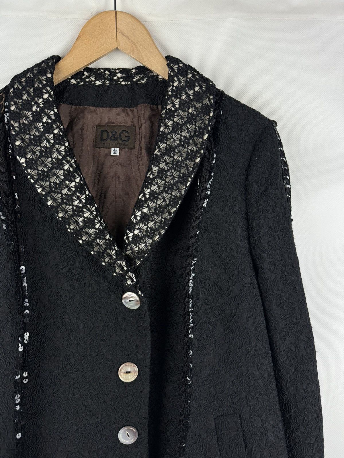 Dolce & Gabbana Dolce & Gabbana Ladies Lace Trim Blazer Jacket Size 32 / 46 Size L / US 10 / IT 46 - 5 Thumbnail