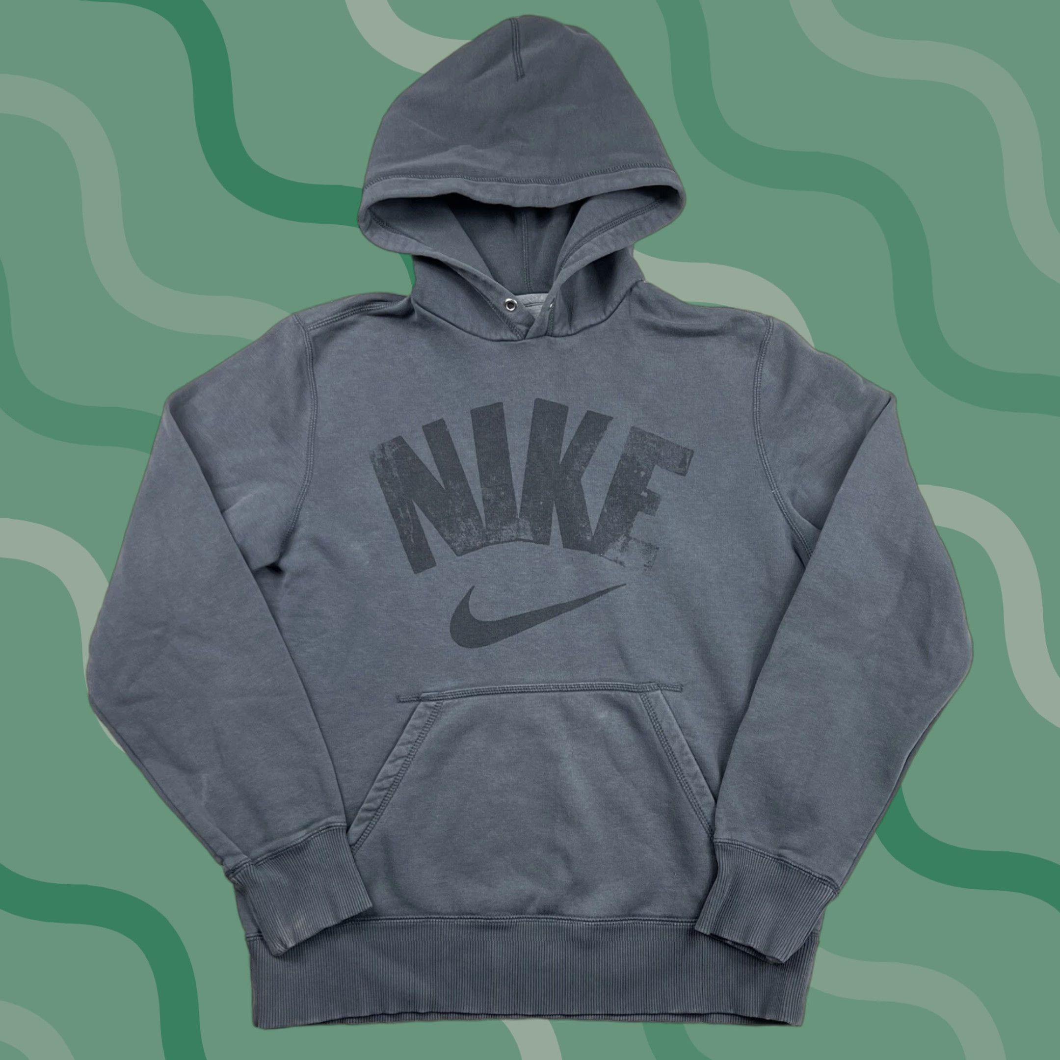 Nike Nike Hoodie Sweatshirt Center Swoosh Spell Out Gray Mens M Pullover Crew Neck Cotton Blend Gym & Training Size US M / EU 48-50 / 2 - 1 Thumbnail