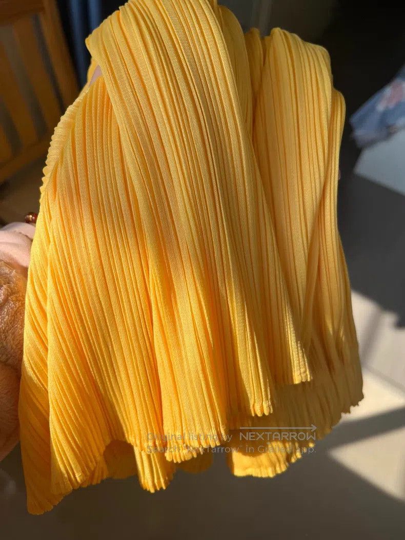Issey Miyake Issey Miyake size:3 Yellow Midi Skirt Size 31" - 4 Thumbnail