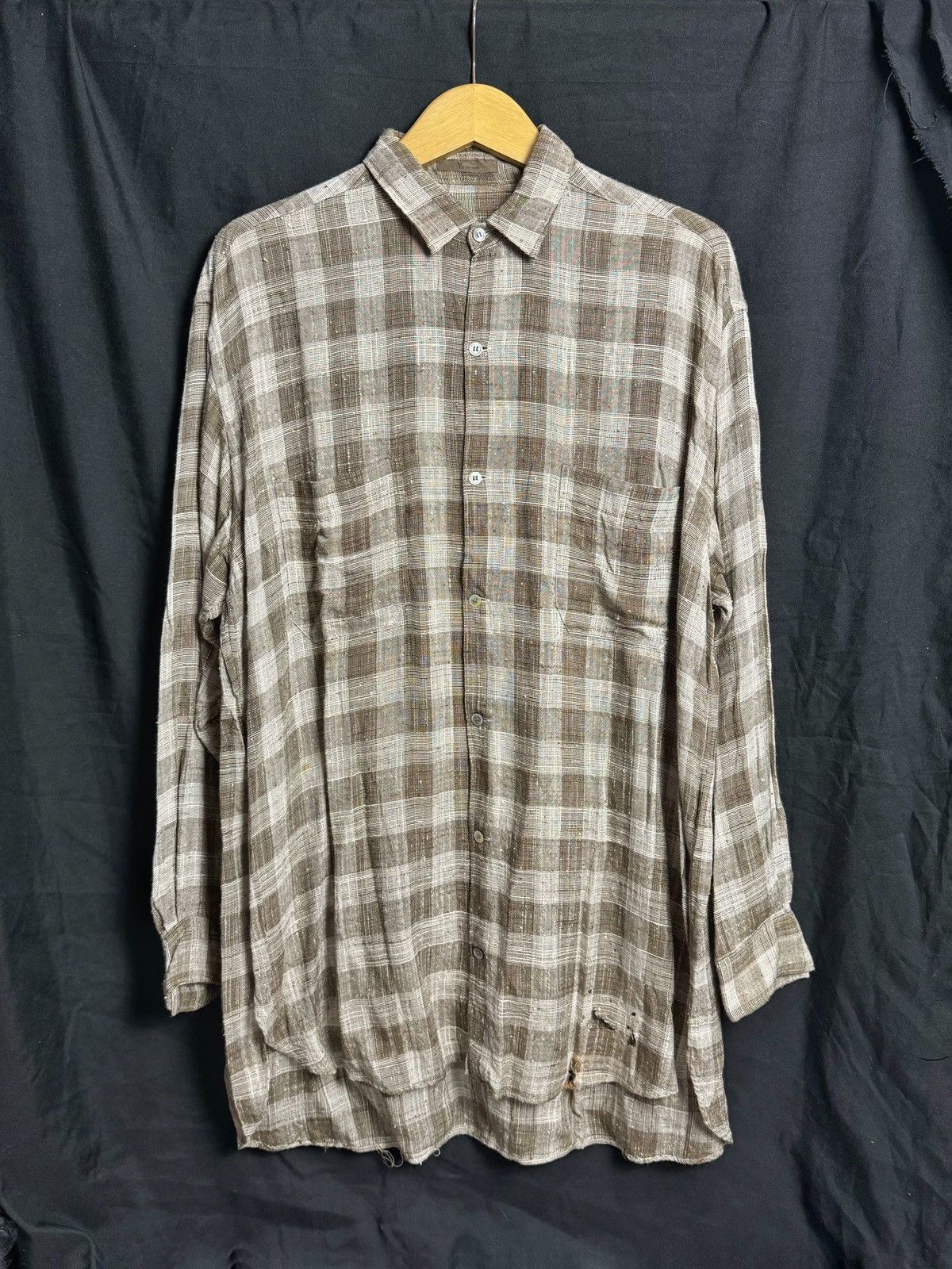 Japanese Brand × Y's for Men × Yohji Yamamoto Ys Formen Plaid Rayon Shirt Button 2 Pocket Size US XL / EU 56 / 4 - 1 Thumbnail