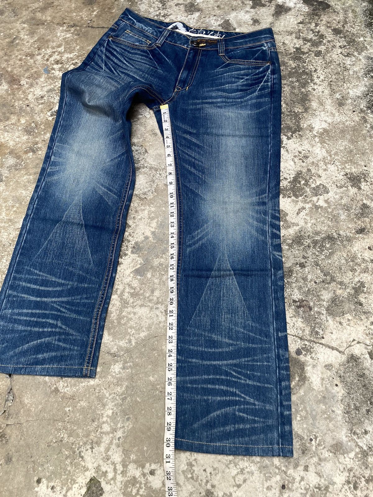Japanese Brand Big Train Osaka Distressed Faded Blue Denim Japan Size US 36 / EU 52 - 12 Thumbnail