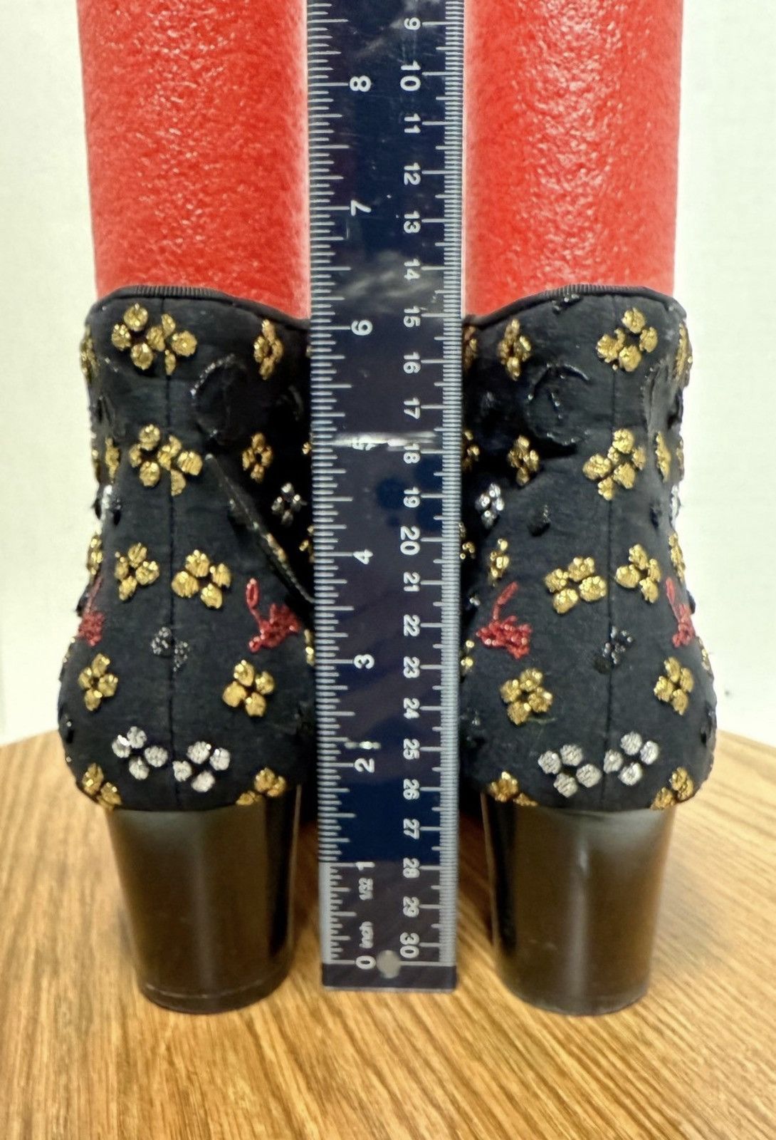 Christian Louboutin Christian Louboutin Black Logo Fabric Ankle Booties Size US 8 / IT 38 - 12 Thumbnail