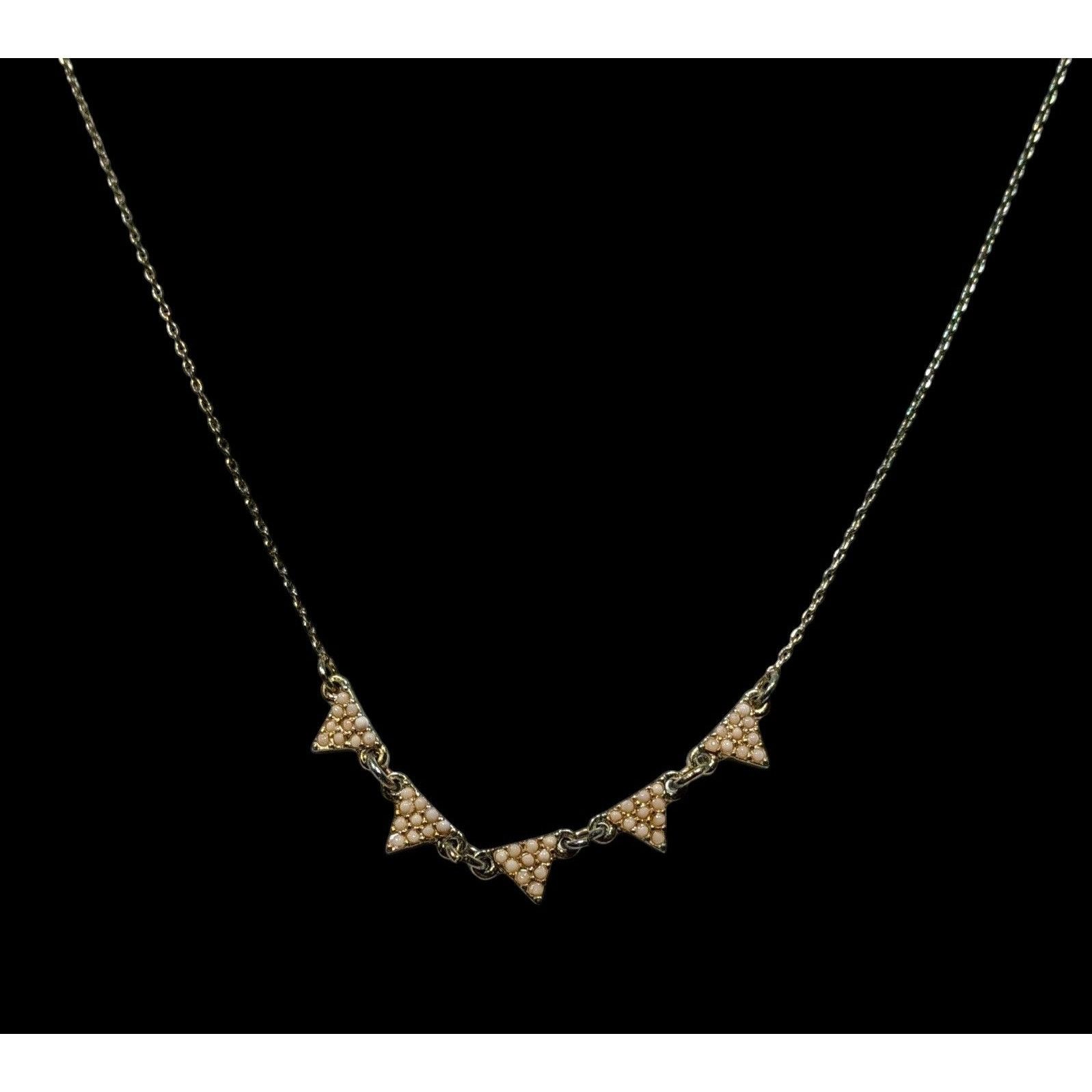 Other Dainty Five Triangle Pendant Necklace With Cream Beaded Acce Size ONE SIZE - 2 Thumbnail