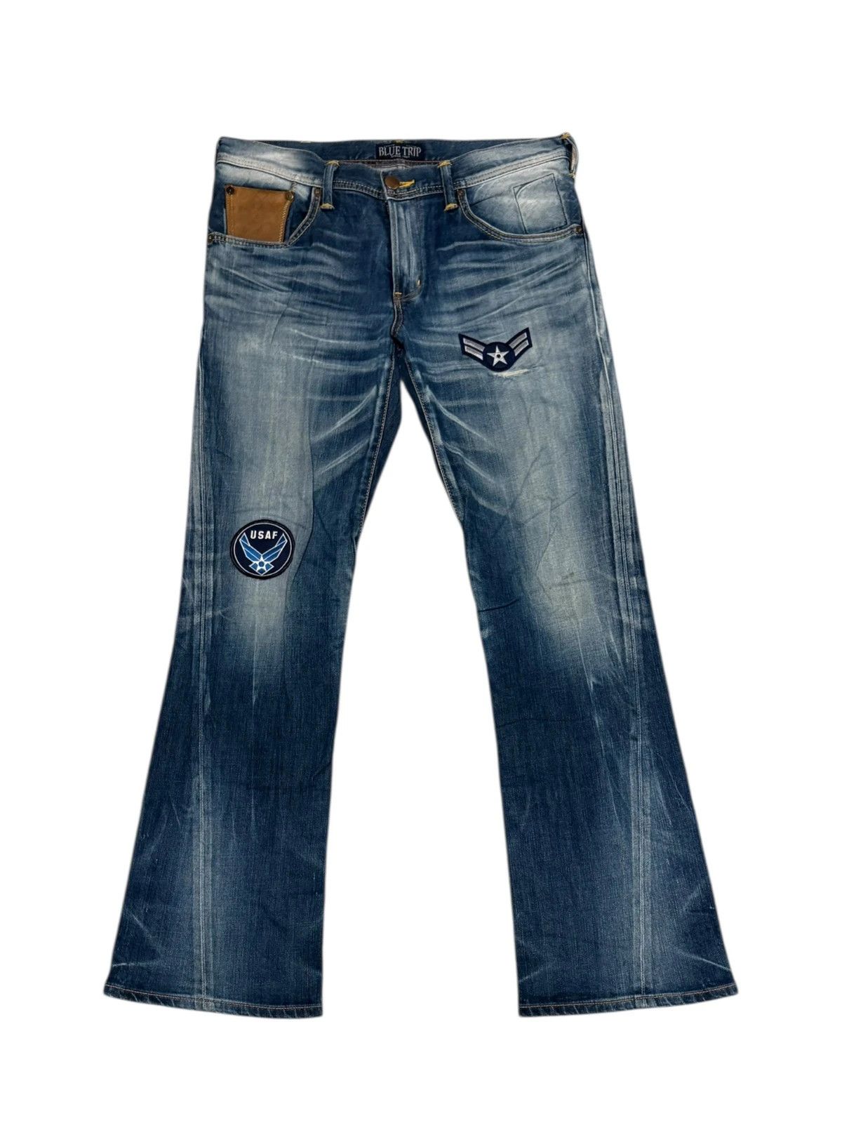 Edwin Edwin blue gradient bootcut denim jeans with patch detailing Size US 34 / EU 50 - 2 Thumbnail