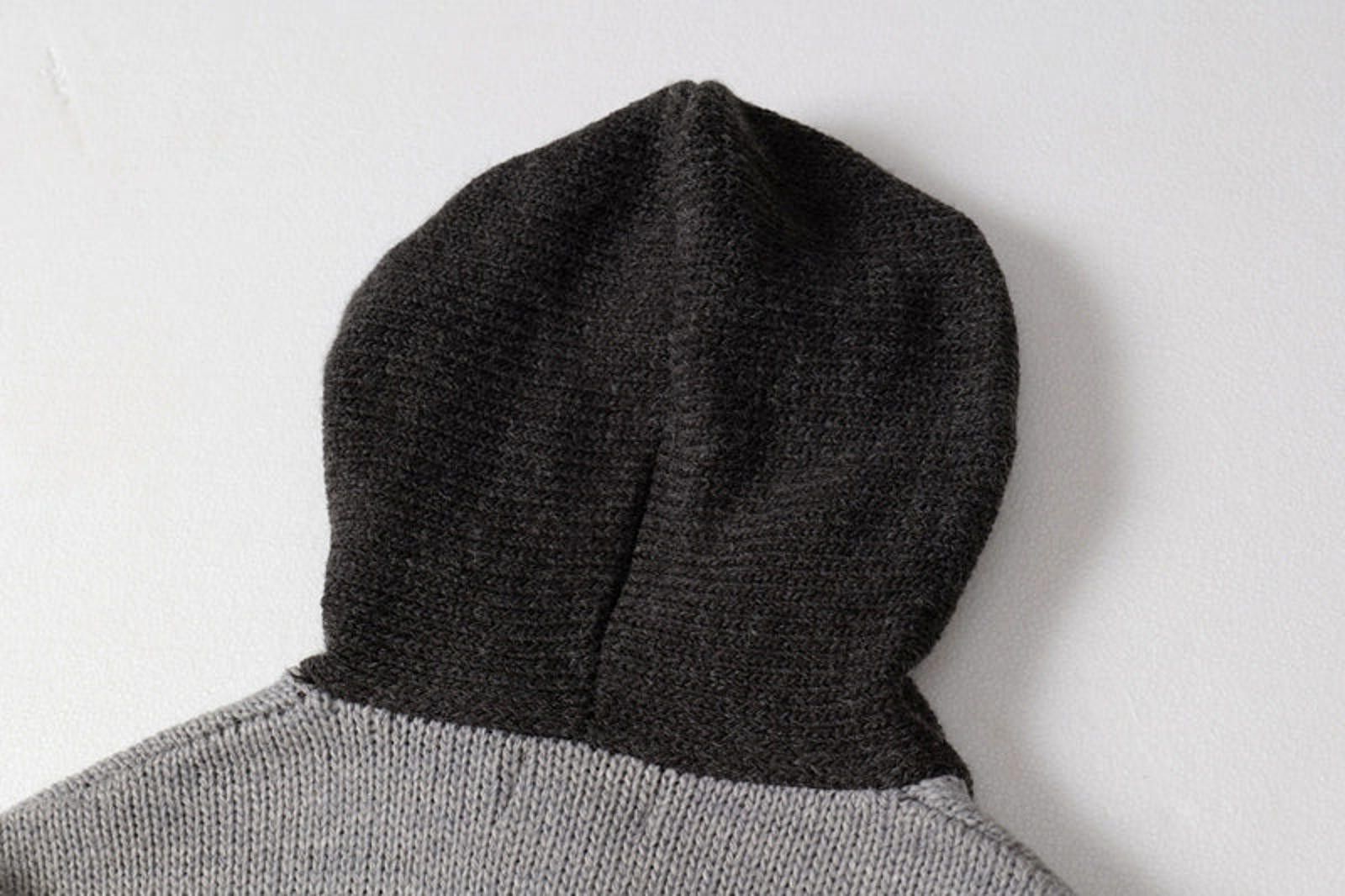 Vintage Gray Patterned Hooded Wool Blend Cardigan Sweater Size US M / EU 48-50 / 2 - 4 Thumbnail