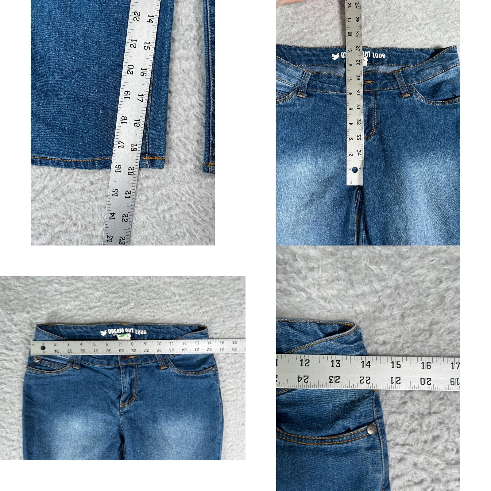 Denime Selena Gomez Jeans Women's 5 Blue Denim Cropped 5-Pocket Regular Rise Low Waist Adult Medium Wash Pants Size 27" / US 4 / IT 40 - 8 Thumbnail