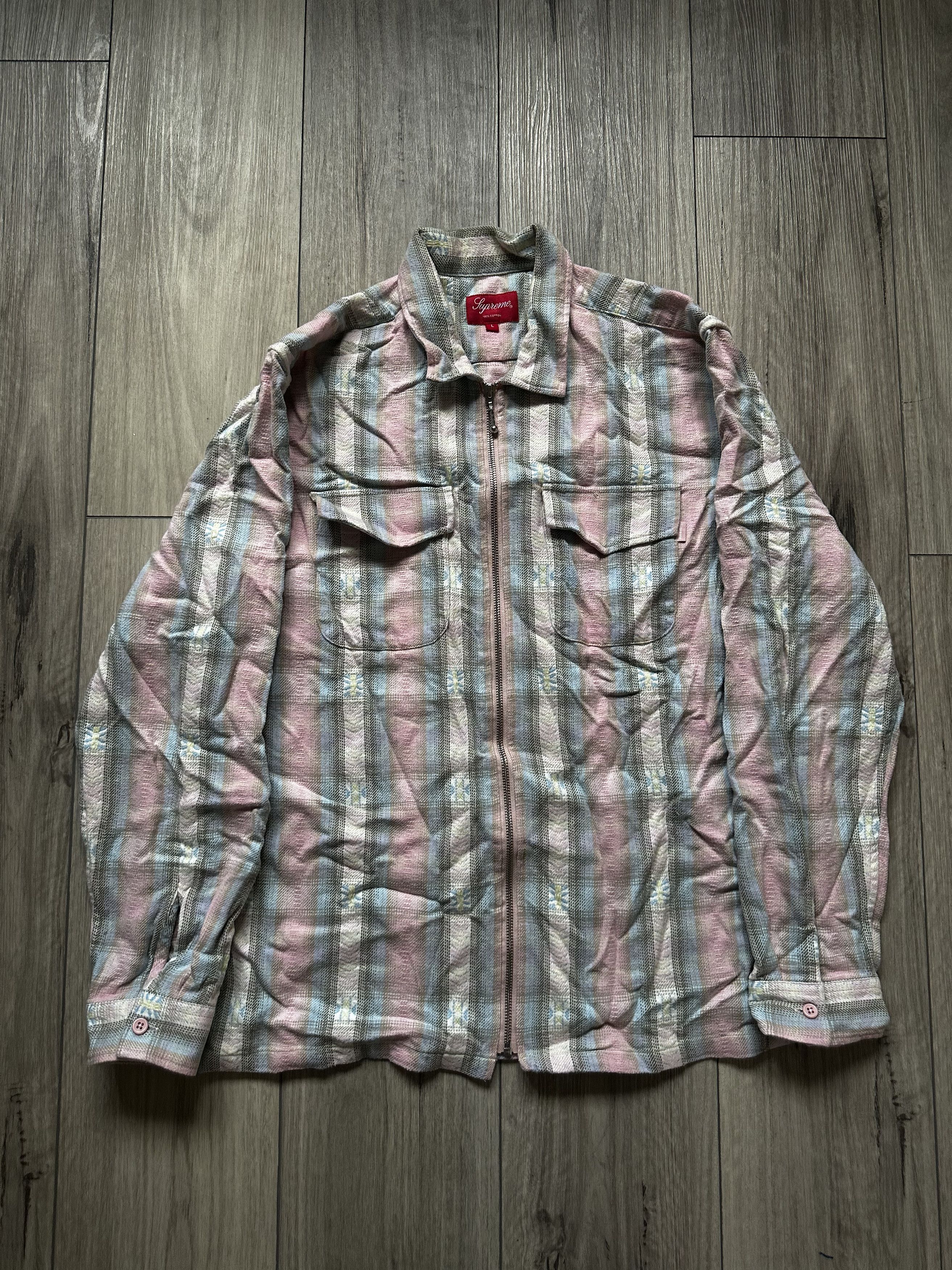 Supreme Supreme FW 2017 Plaid Flannel Zip Up Shirt Size US L / EU 52-54 / 3 - 2 Thumbnail