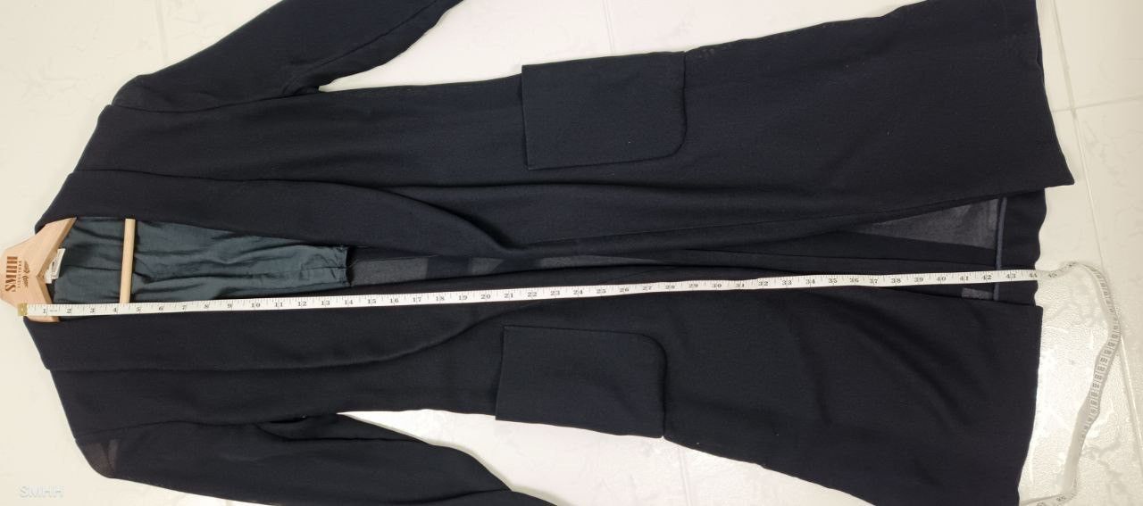 Japanese Brand Sov. Navy Blue Long Cardigan - Japanese Minimalist (Size 38) Size S / US 4 / IT 40 - 9 Thumbnail