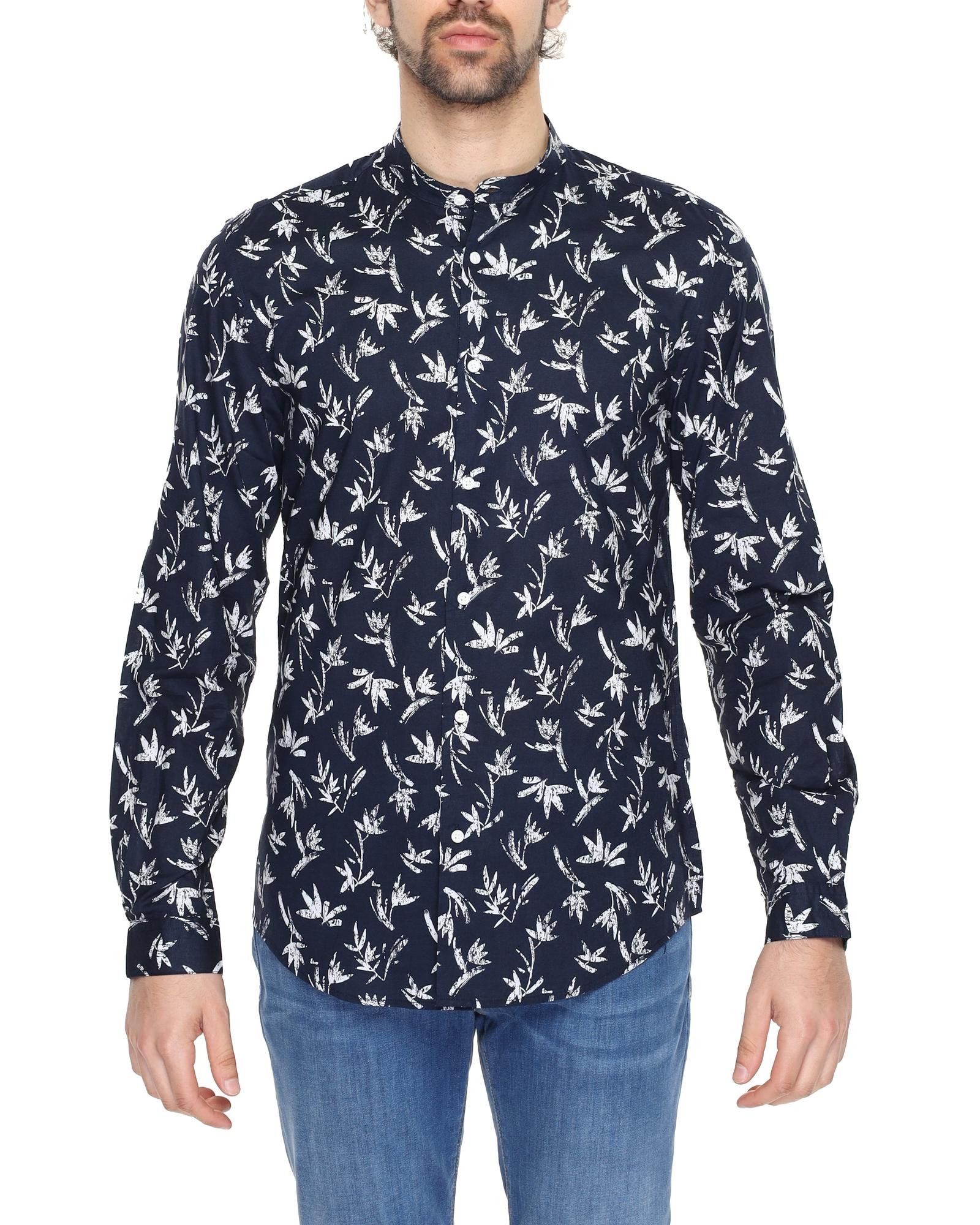 image of Antony Morato Floral Button-Up Shirt in Blue, Men's (Size Medium)