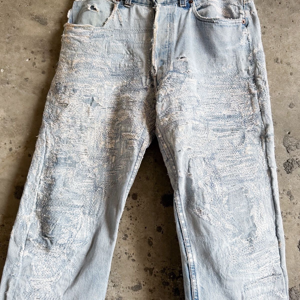 Levi's Vintage Levi's Boro Sashiko DESTROYED Repair Denim Size US 32 / EU 48 - 4 Thumbnail