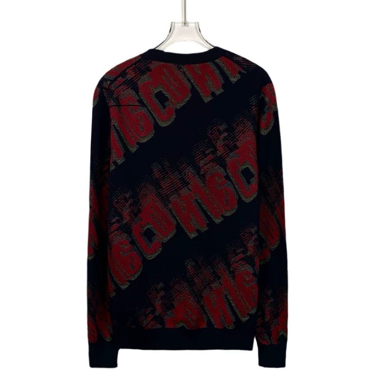 Dior Dior Red letter full print round-neck wool knitted sweater Size US S / EU 44-46 / 1 - 2 Thumbnail