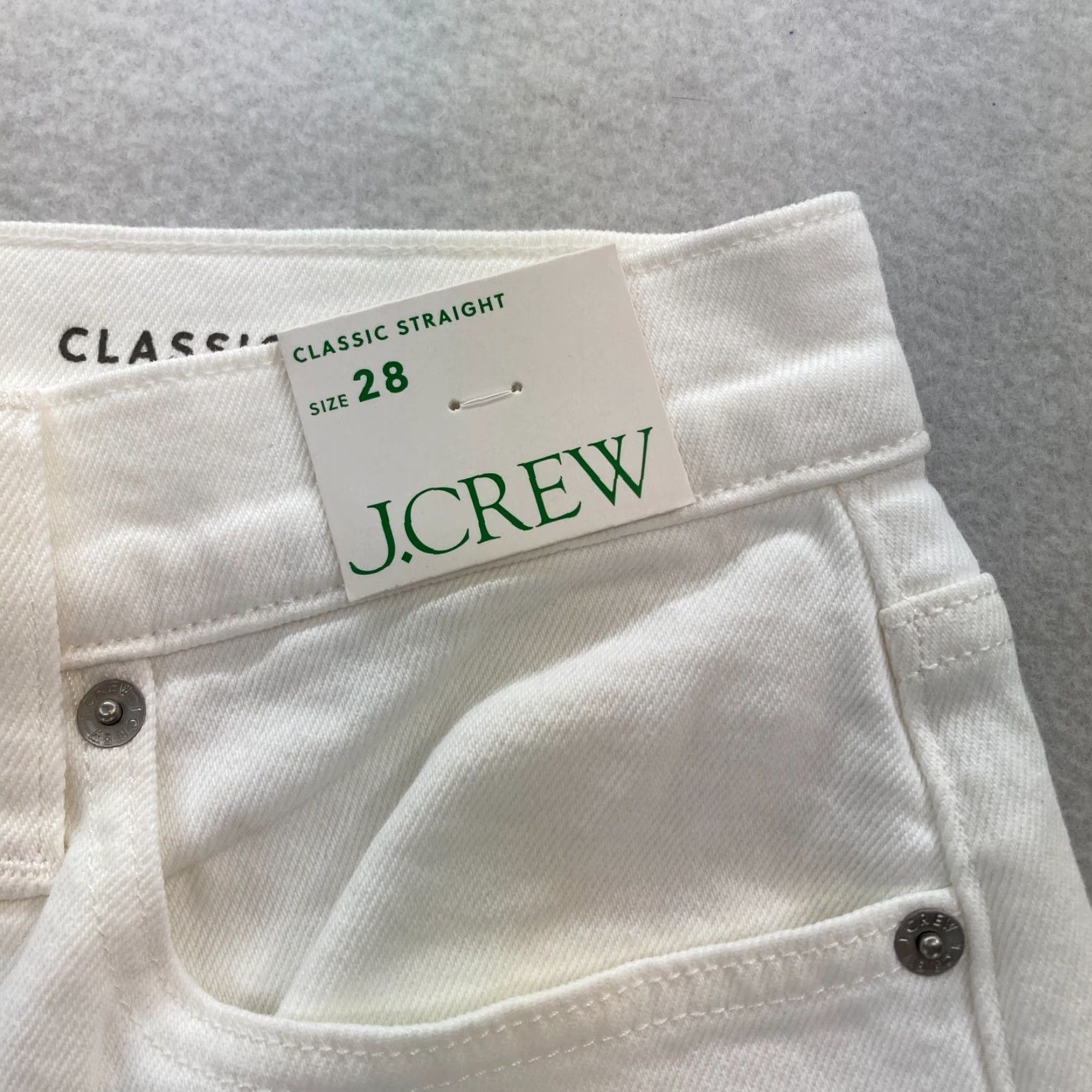 J.Crew J.CREW Classic Straight Jeans Women's 28 White Stretch Denim High Rise Casual Size 28" / US 6 / IT 42 - 4 Thumbnail
