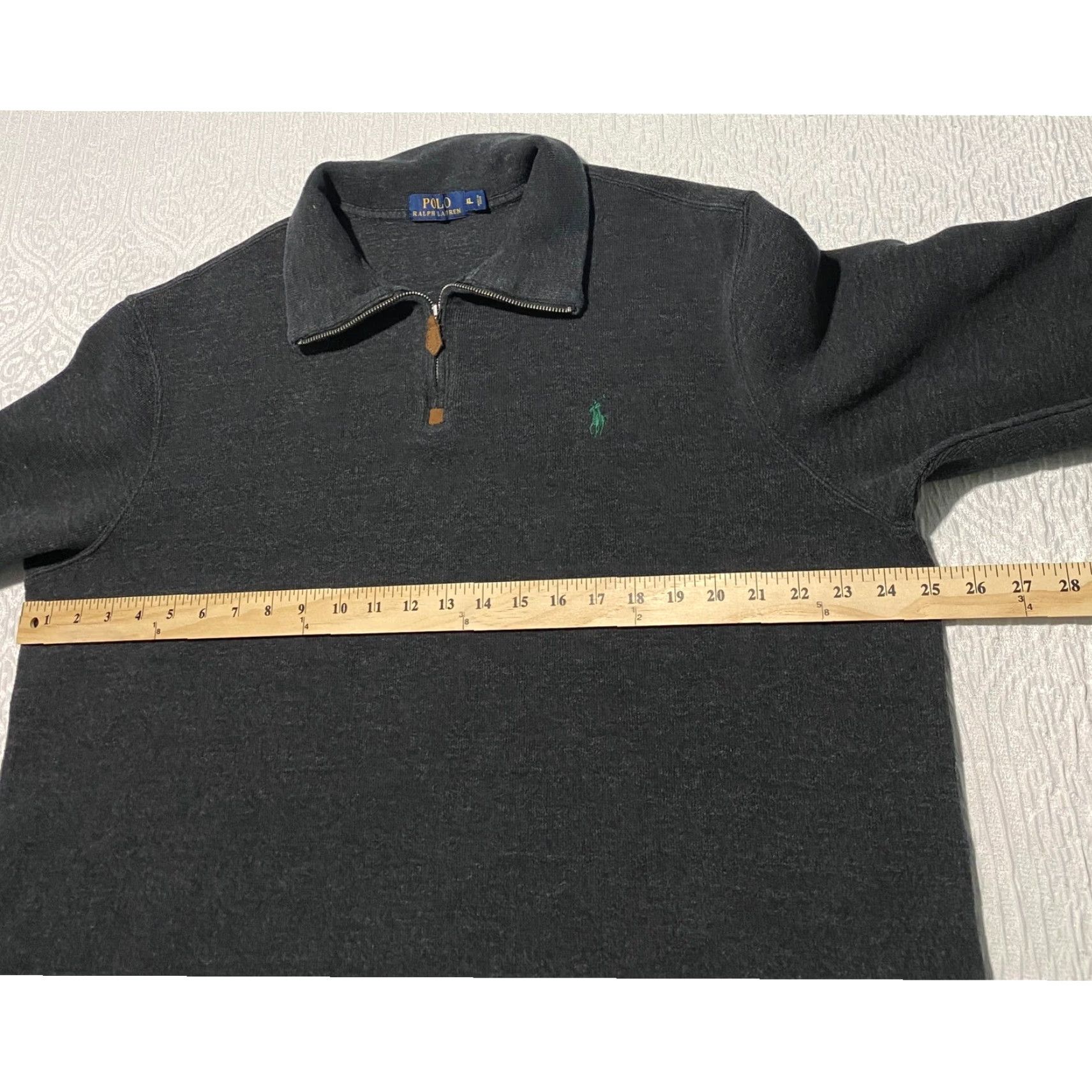 Polo Ralph Lauren Polo Ralph Lauren Mens XL Charcoal Gray 100% Cotton Quarter Zip Pullover Sweater Size US XL / EU 56 / 4 - 7 Thumbnail