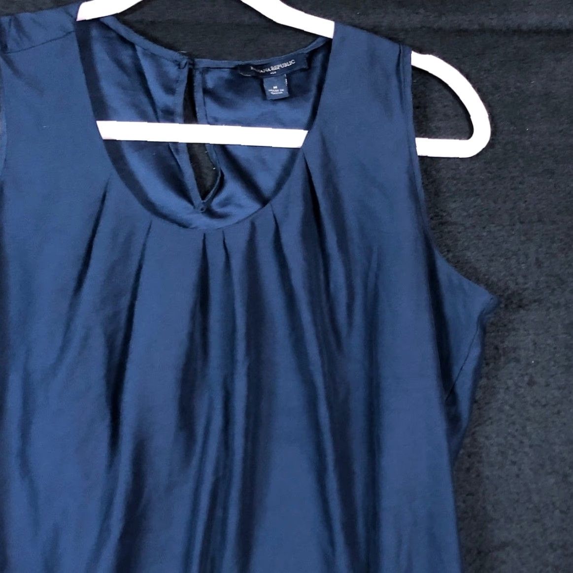 Banana Republic Banana Republic Blouse Womens Sleeveless Blue Pleated Scoop Neck M Lightweight Casual Workwear Shirt Size M / US 6-8 / IT 42-44 - 5 Thumbnail