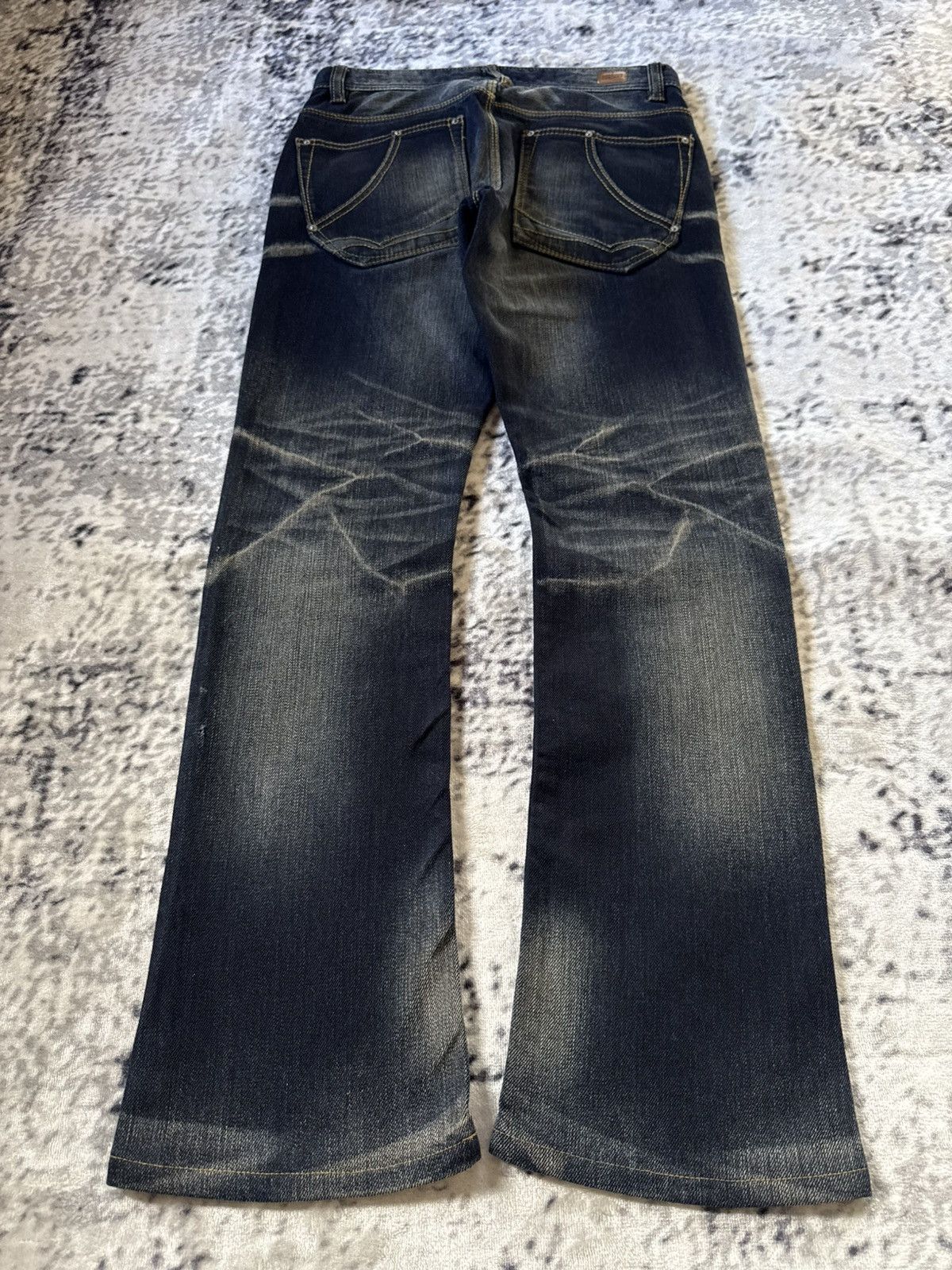 Nicole Club Nicole Club Japan Mud Wash Contrast Stitch Flare Jeans Rare Size US 29 - 2 Thumbnail