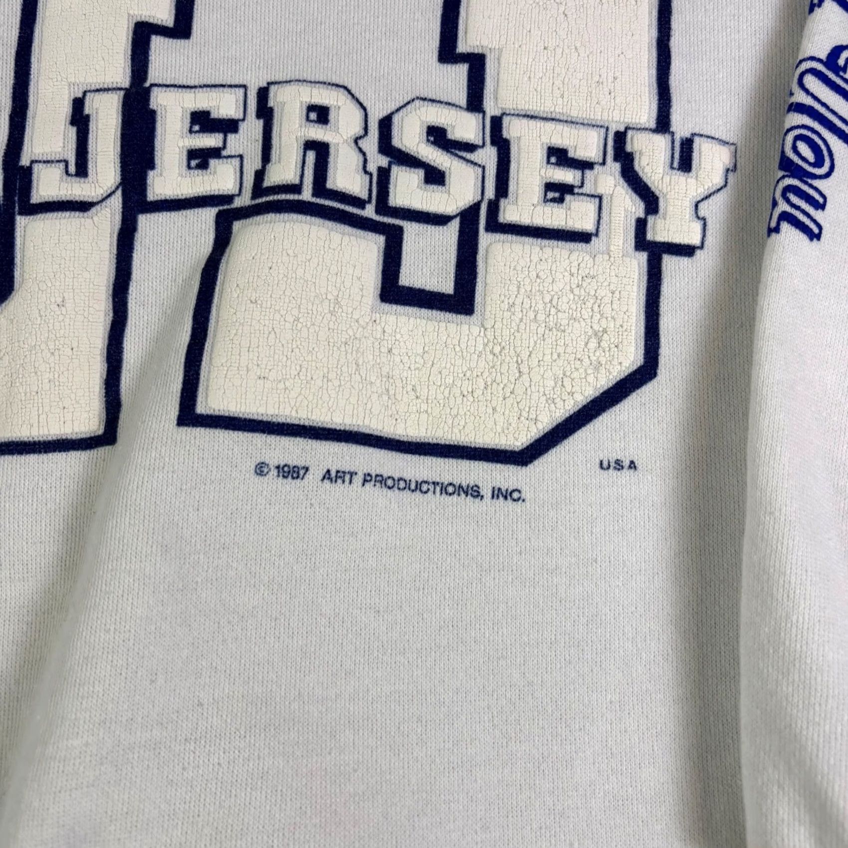 Vintage VINTAGE 1987 New Jersey NJ Sweatshirt White Puff Print 202 USA Mens Large Size US L / EU 52-54 / 3 - 7 Thumbnail