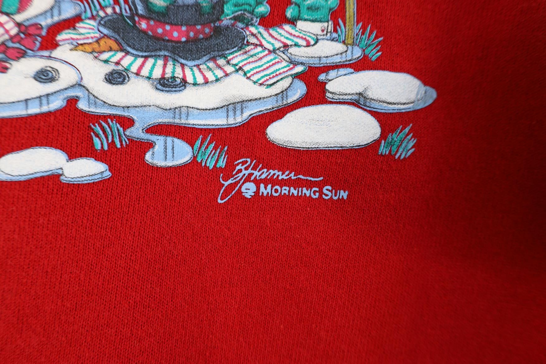 Vintage Vintage 90s Streetwear Christmas Snowman Collared Sweatshirt Size M / US 6-8 / IT 42-44 - 13 Thumbnail