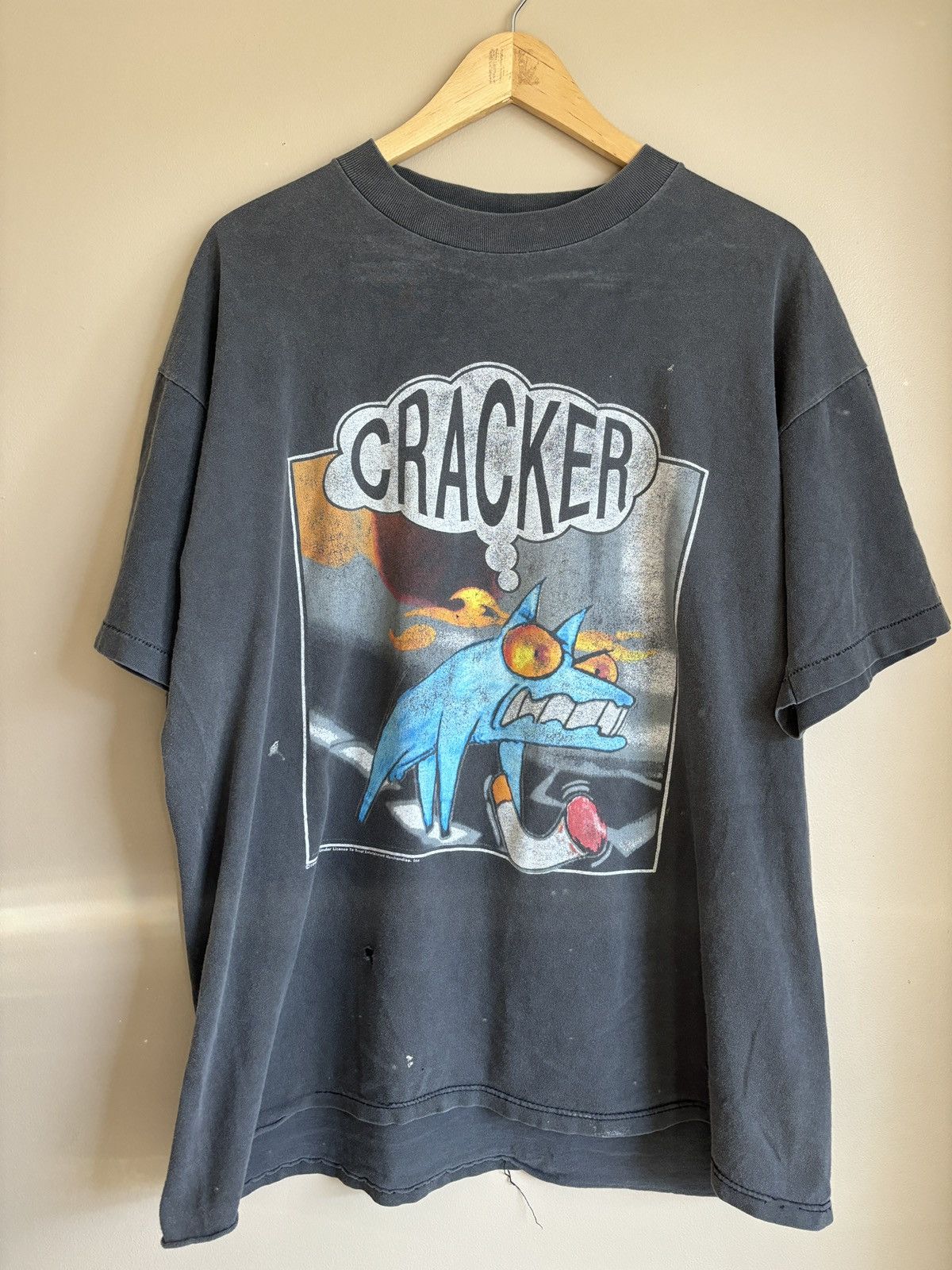 image of Vintage 1994 Cracker Band T Shirt in Black, Men's (Size XL)