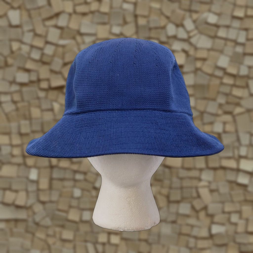 Vintage VINTAGE REGGAE RASTA KNIT CROCHET HAND MADE BLUE BUCKET HAT SZ S/M Bucket Hat M Blue Handmade N/A Size ONE SIZE - 1 Thumbnail