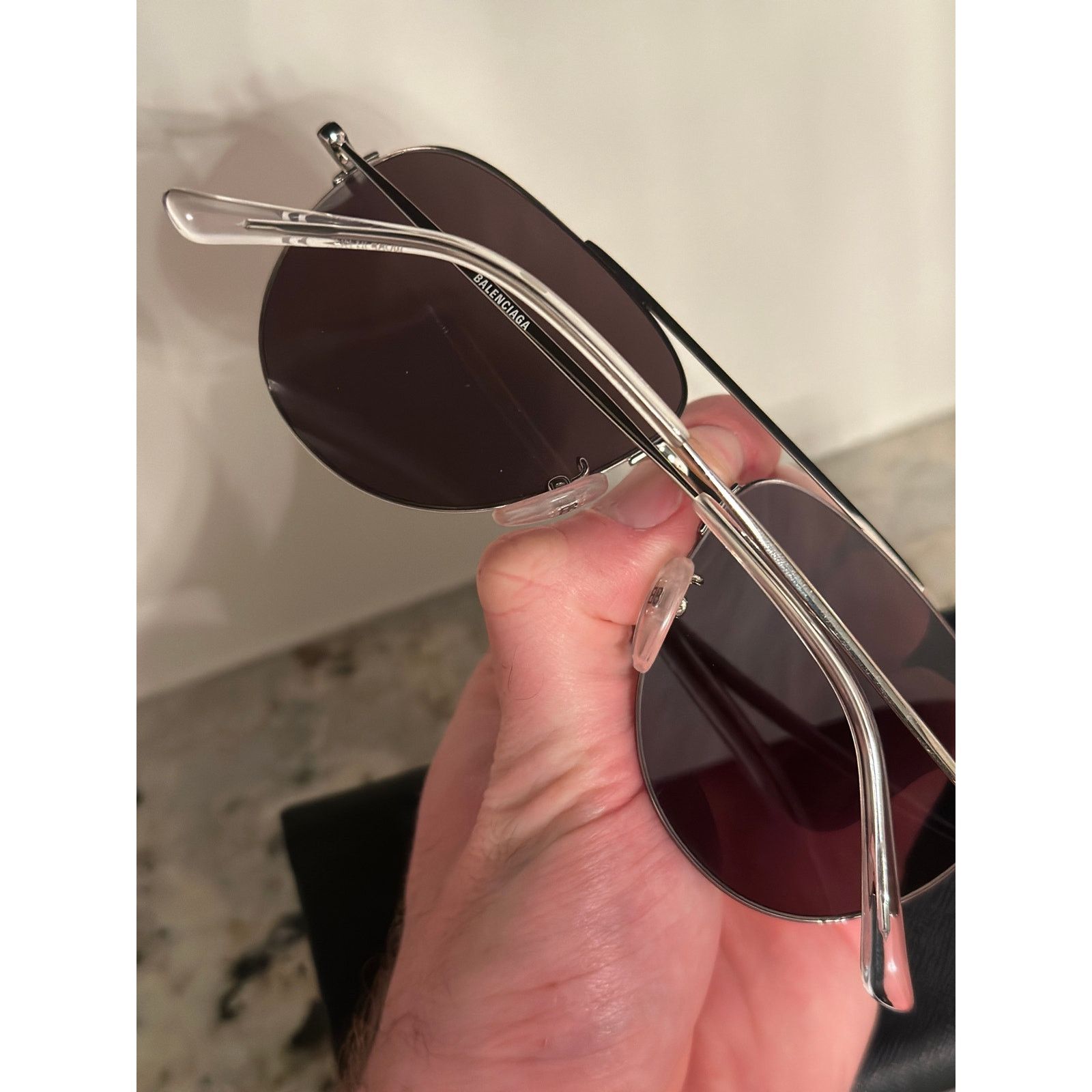 Balenciaga Balenciaga Aviator Logo-print Glasses Size ONE SIZE - 4 Thumbnail