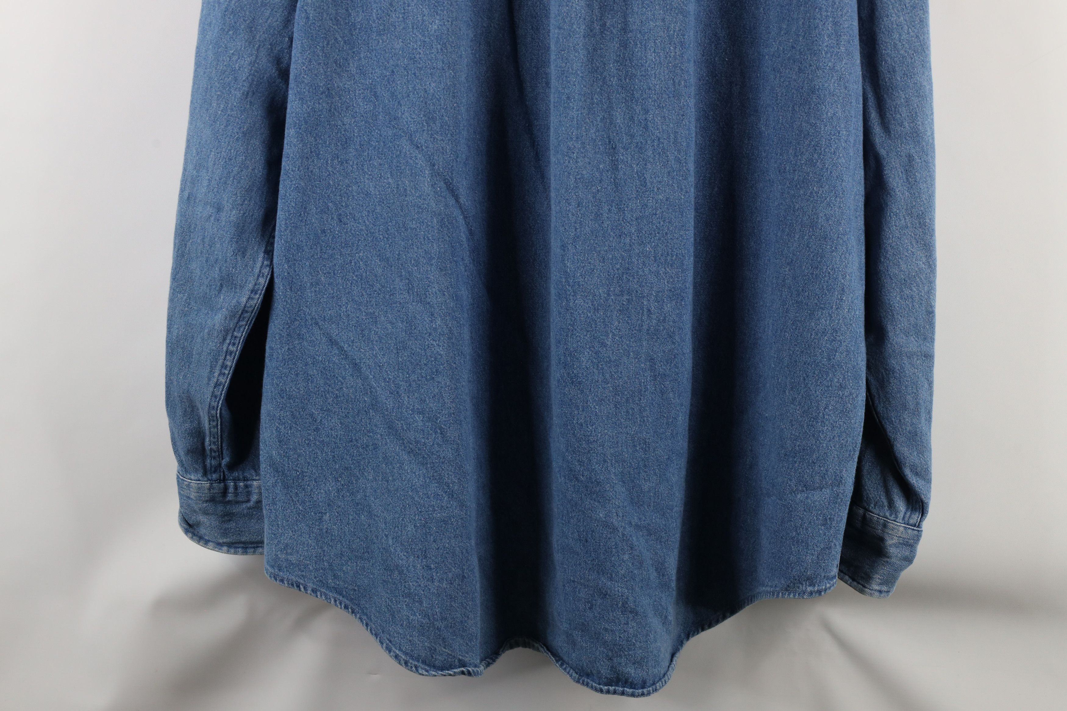 Vintage Vintage 90s Streetwear Denim Jean Button Down Shirt Blue Size US XL / EU 56 / 4 - 14 Thumbnail