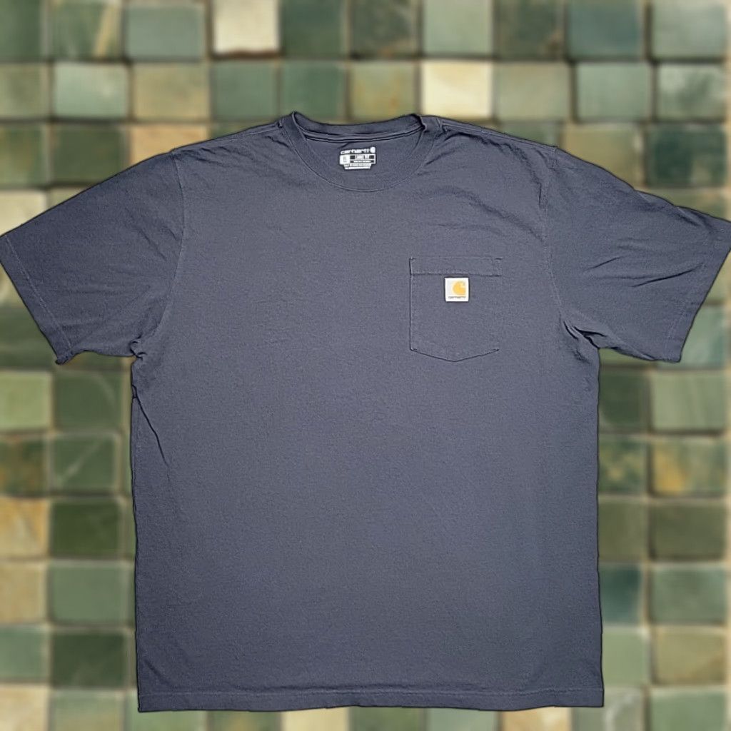 Carhartt Carhartt Mens XL Blue Stone Loose Fit Crewneck Pocket TEE K87 Shirt Outdoor Work Short Sleeve Crew Neck Jersey Cotton Logo Size US XL / EU 56 / 4 - 1 Thumbnail