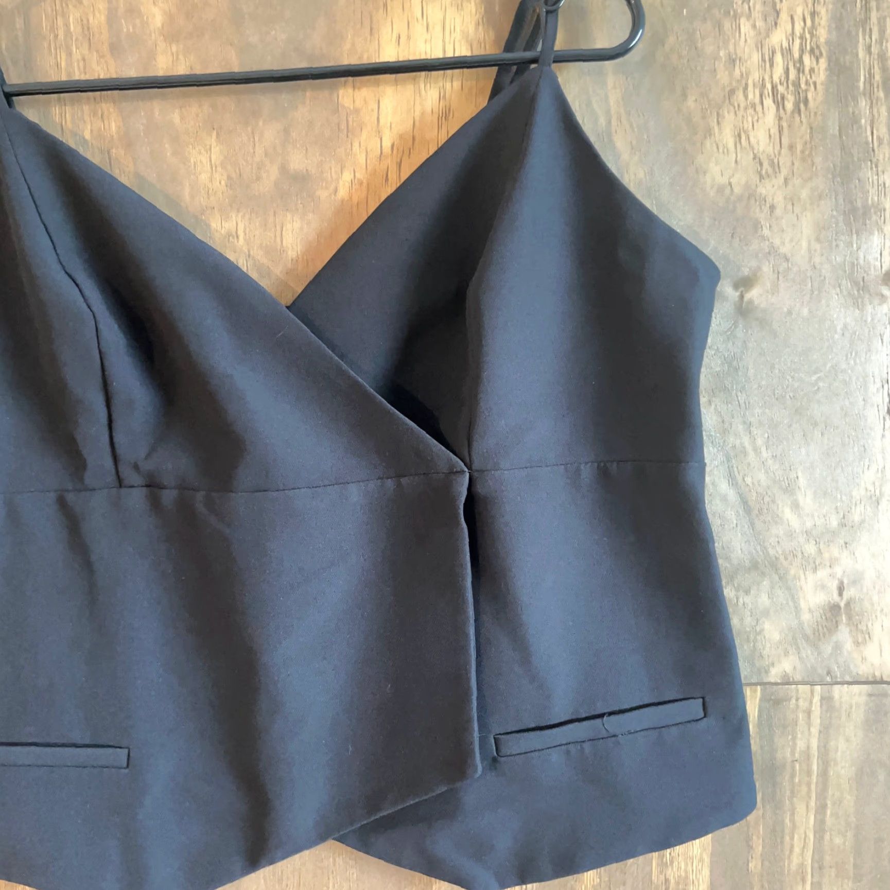 Express Express Blouse Womens Black V-Neck Wrap Side Zip Lined Stretch XL Sleeveless Size XL / US 12-14 / IT 48-50 - 3 Thumbnail